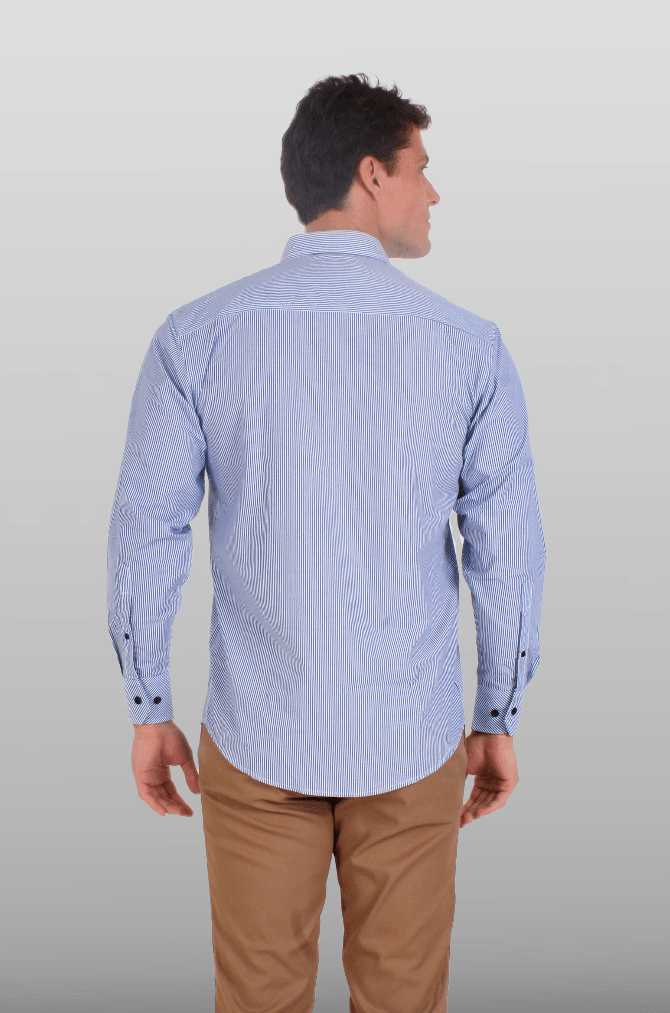 CAMISA EJECUTIVA CORTE REGULAR MÚNICH HOMBRE #Color_Blanco / Azul