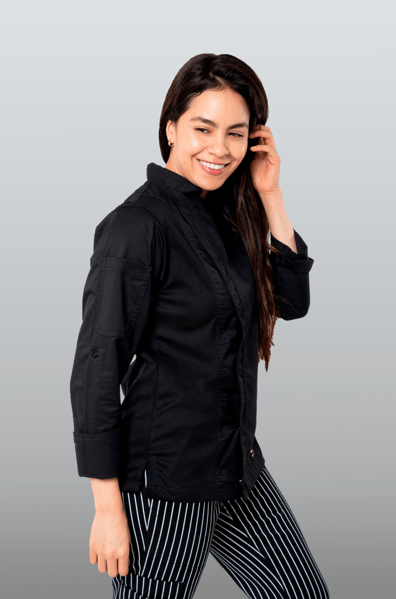 FILIPINA CHEF CON CIERRE FRONTAL VIENA MUJER #Color_Negro