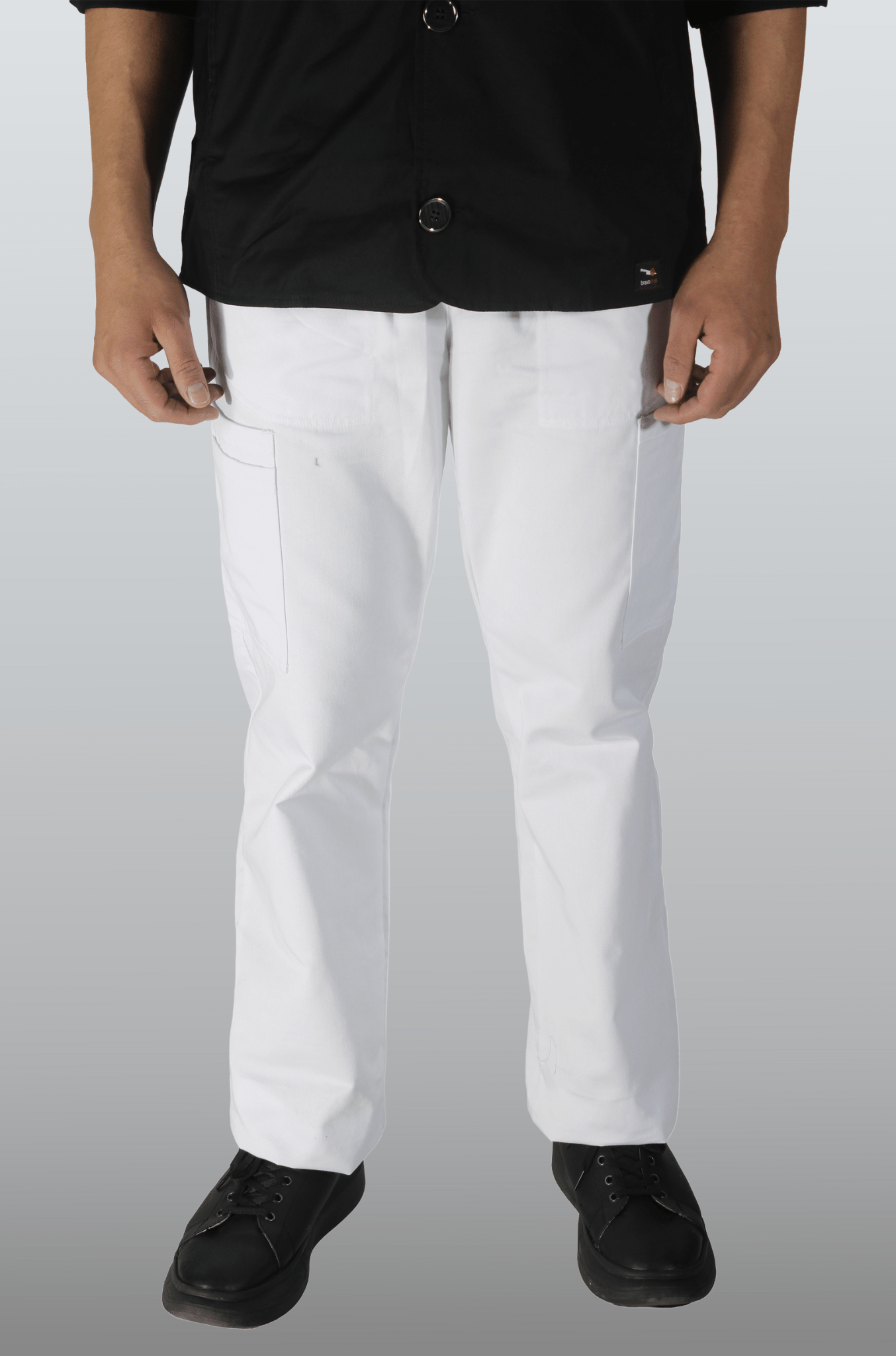 PANTALÓN CHEF RAYAS SEÚL HOMBRE #Color_Blanco