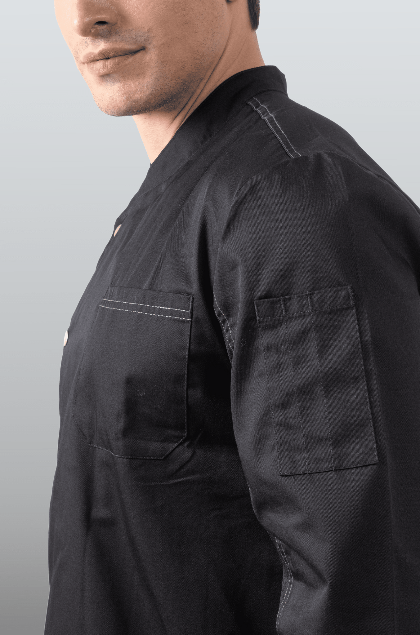 FILIPINA DE CHEF HOMBRE ZÚRICH MANGA 3/4 #Color_Negro