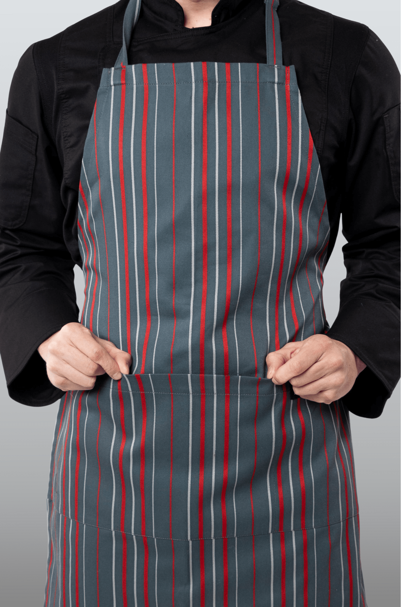 MANDIL RAYAS ROJAS Y GRISES FLORENCIA