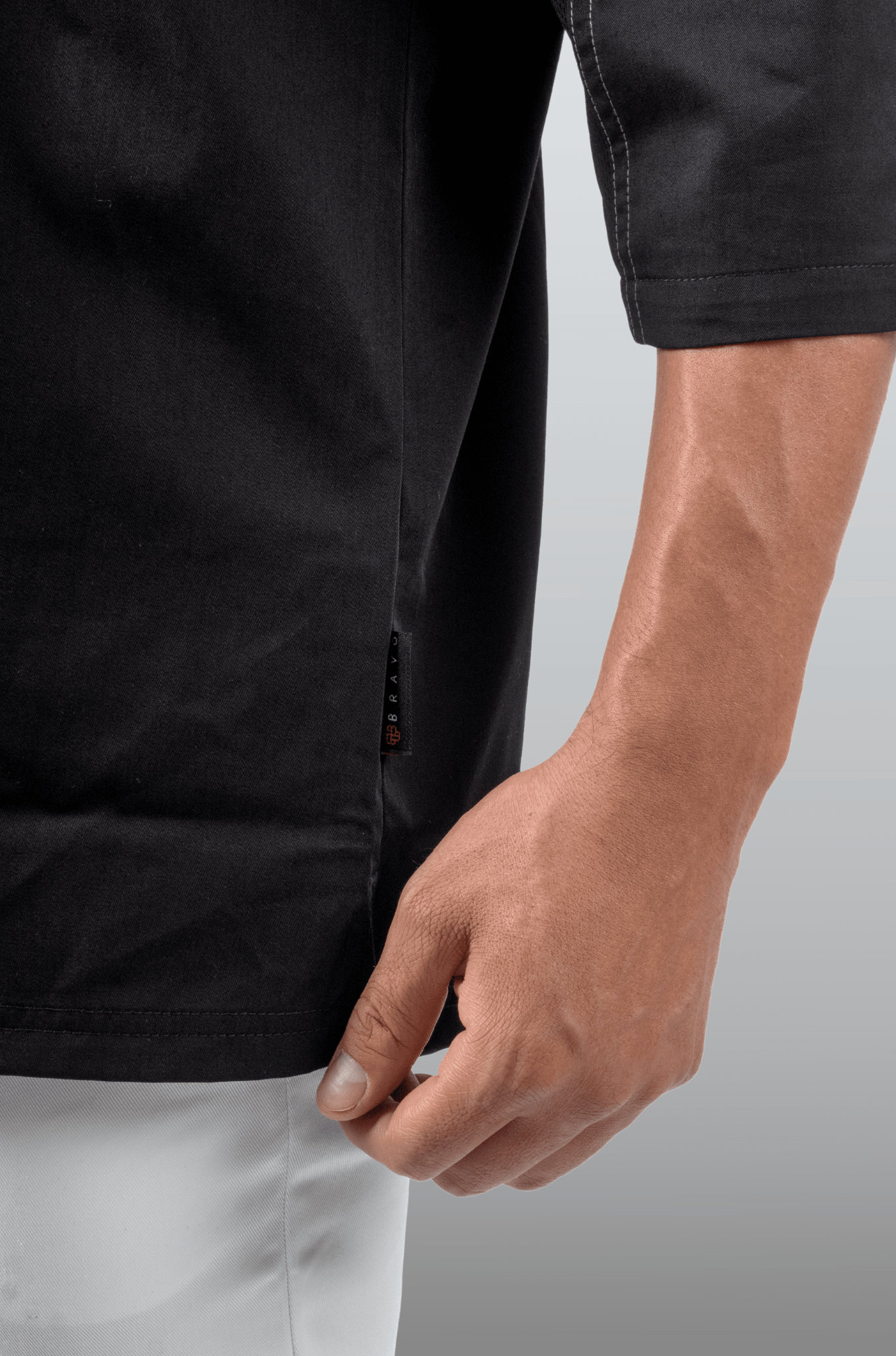 FILIPINA DE CHEF HOMBRE ZÚRICH MANGA 3/4 #Color_Negro