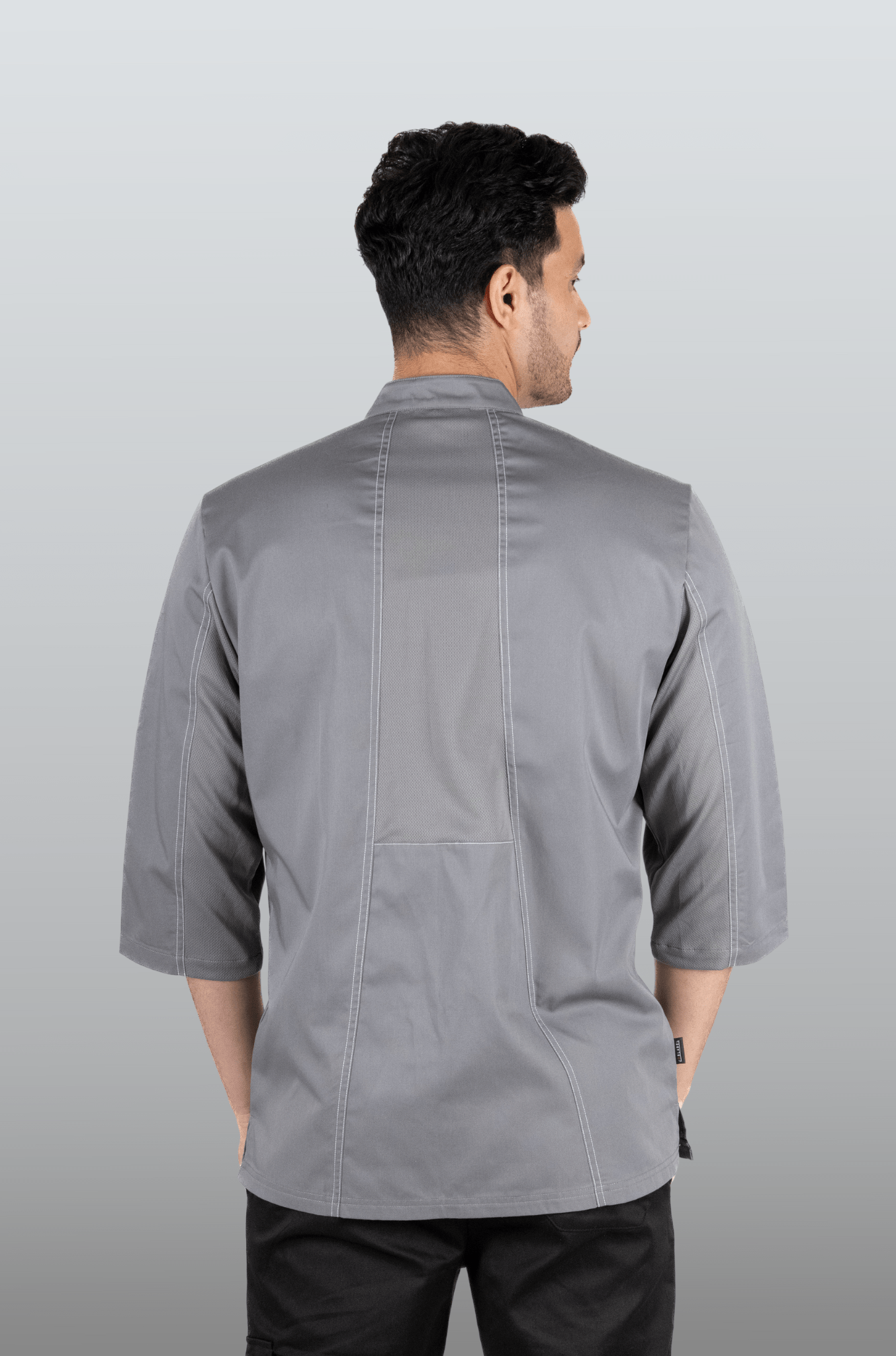 FILIPINA DE CHEF HOMBRE ZÚRICH MANGA 3/4 #Color_Gris