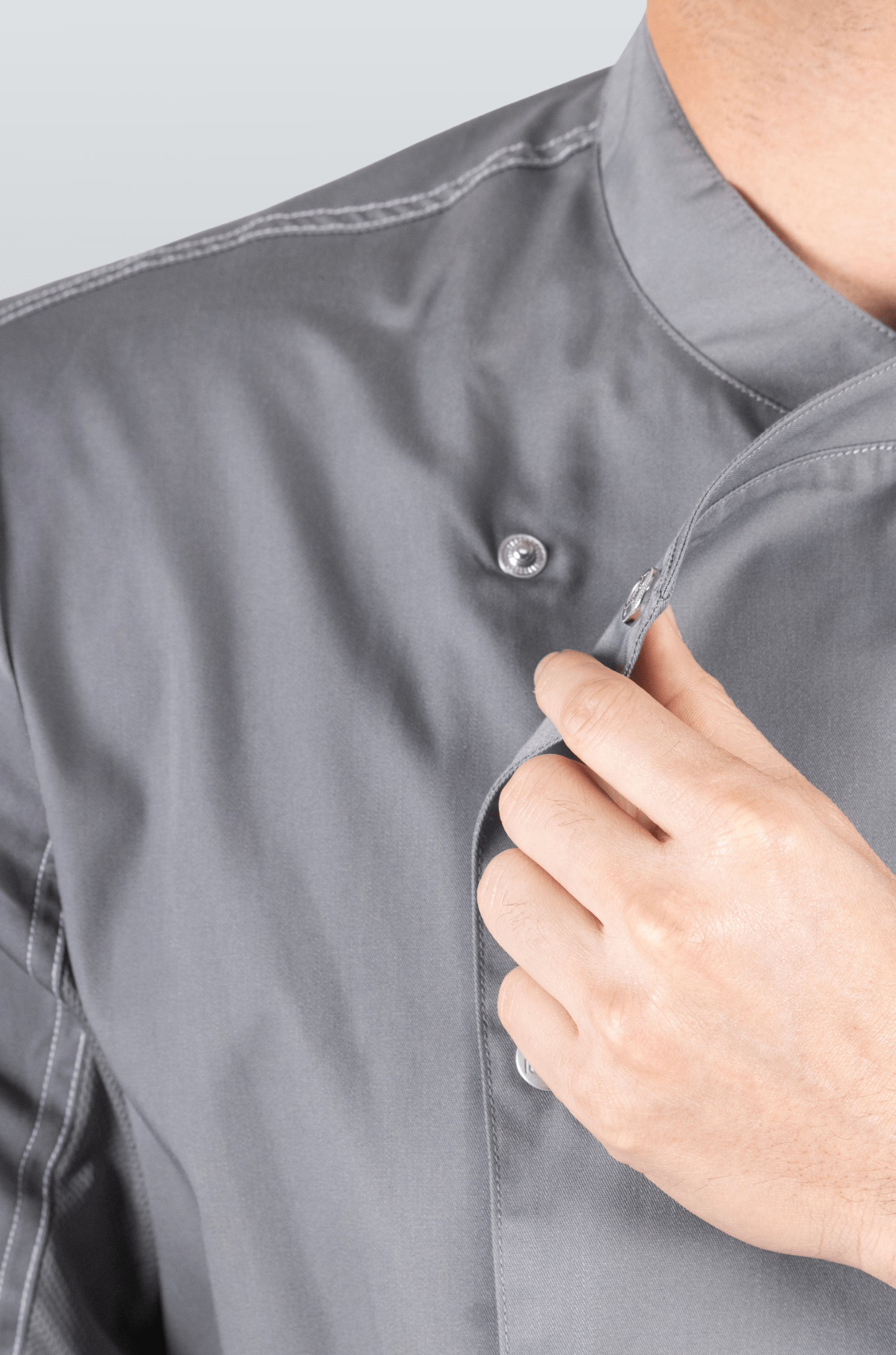 FILIPINA DE CHEF HOMBRE ZÚRICH MANGA 3/4 #Color_Gris