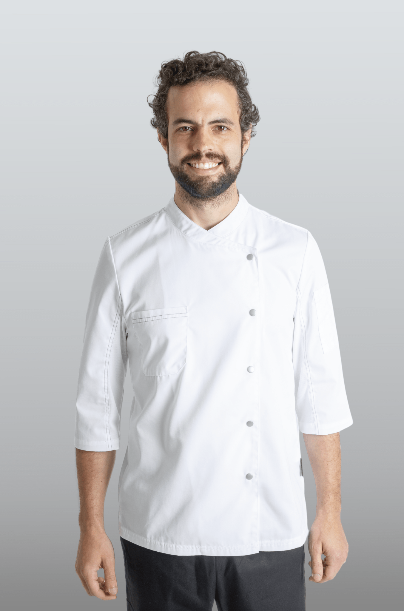 FILIPINA DE CHEF HOMBRE ZÚRICH MANGA 3/4 #Color_Blanco