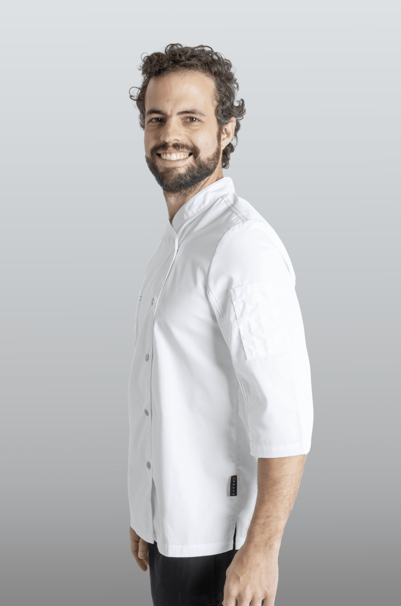 FILIPINA DE CHEF HOMBRE ZÚRICH MANGA 3/4 #Color_Blanco