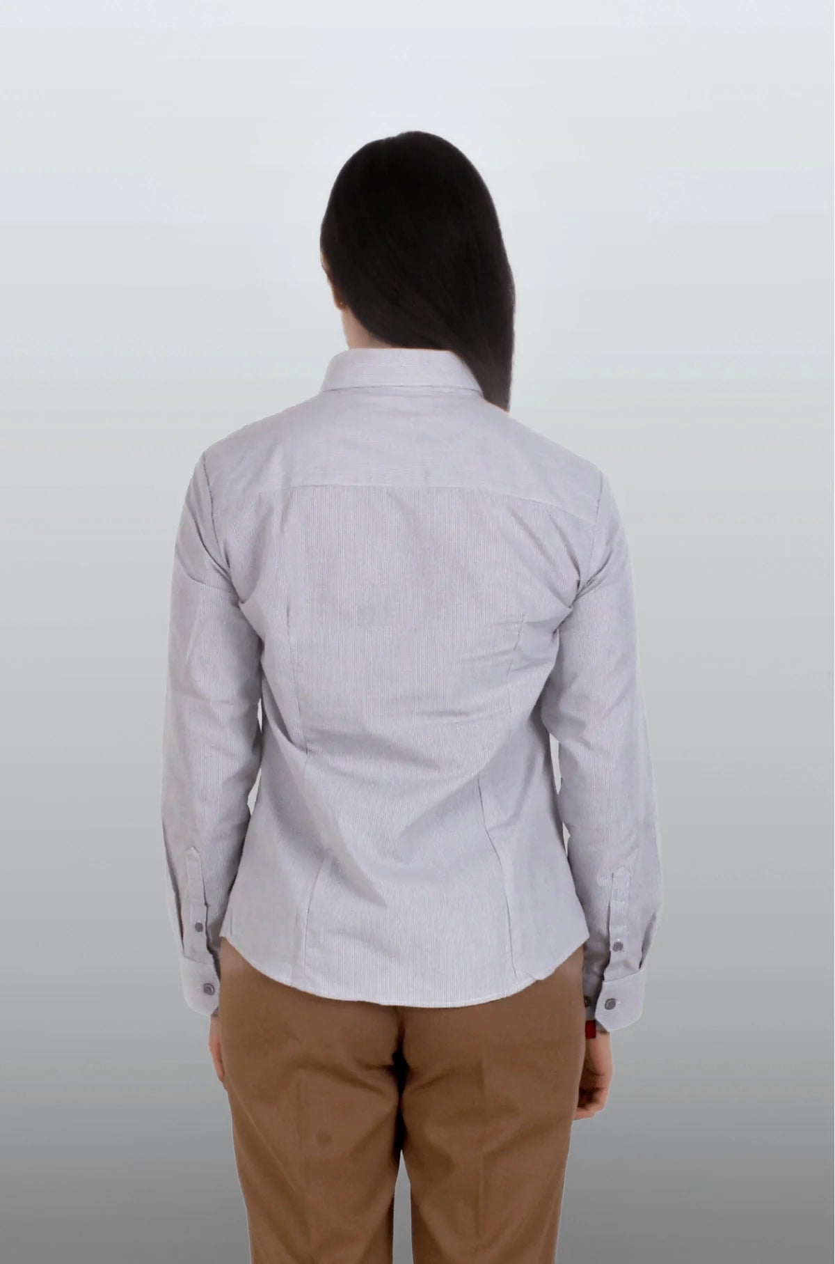 CAMISA EJECUTIVA DE CUADROS MUJER TURÍN #Color_Gris