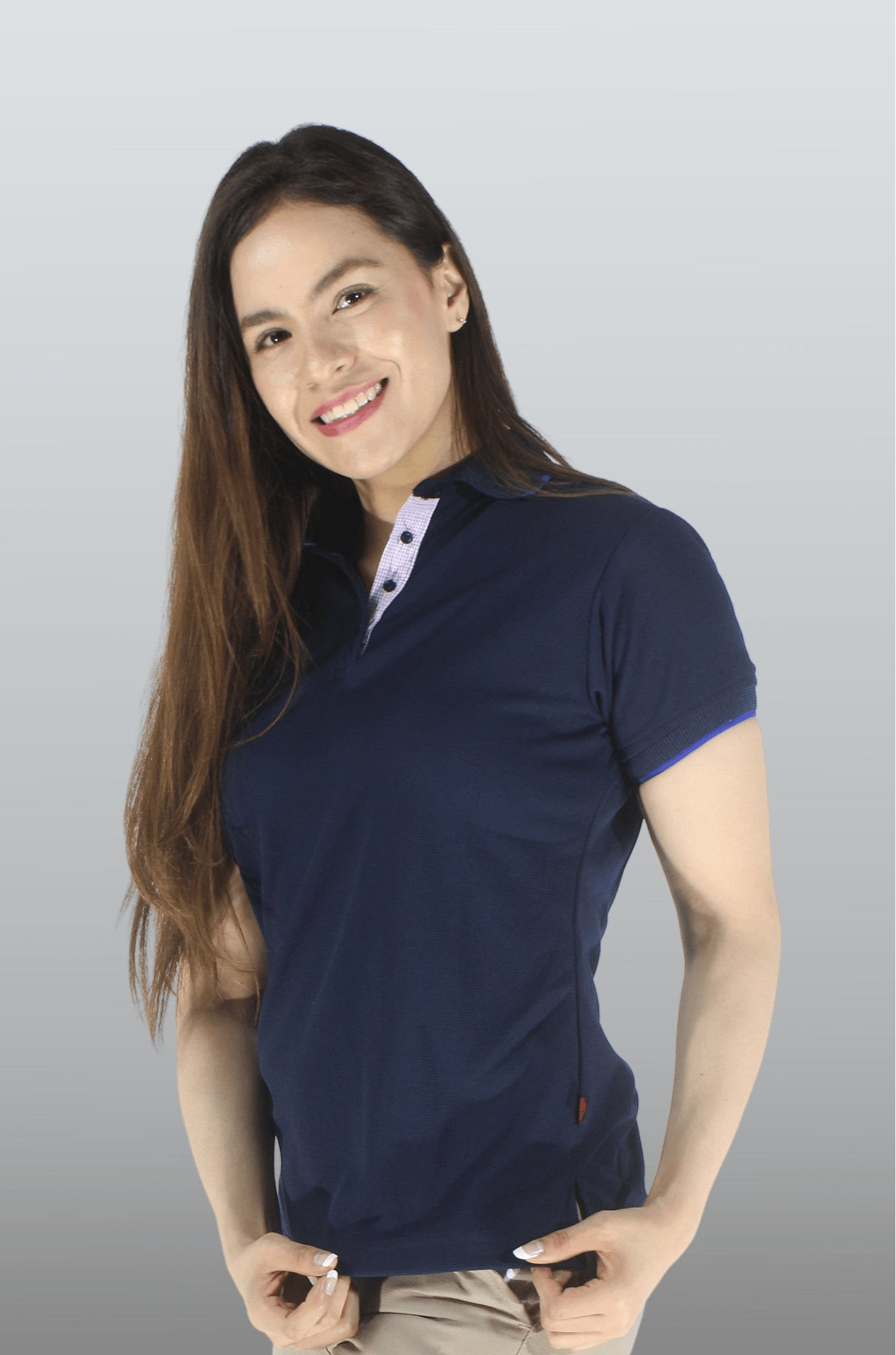 PLAYERA POLO DRY FIT ÁMSTERDAM MUJER #Color_Azul Marino