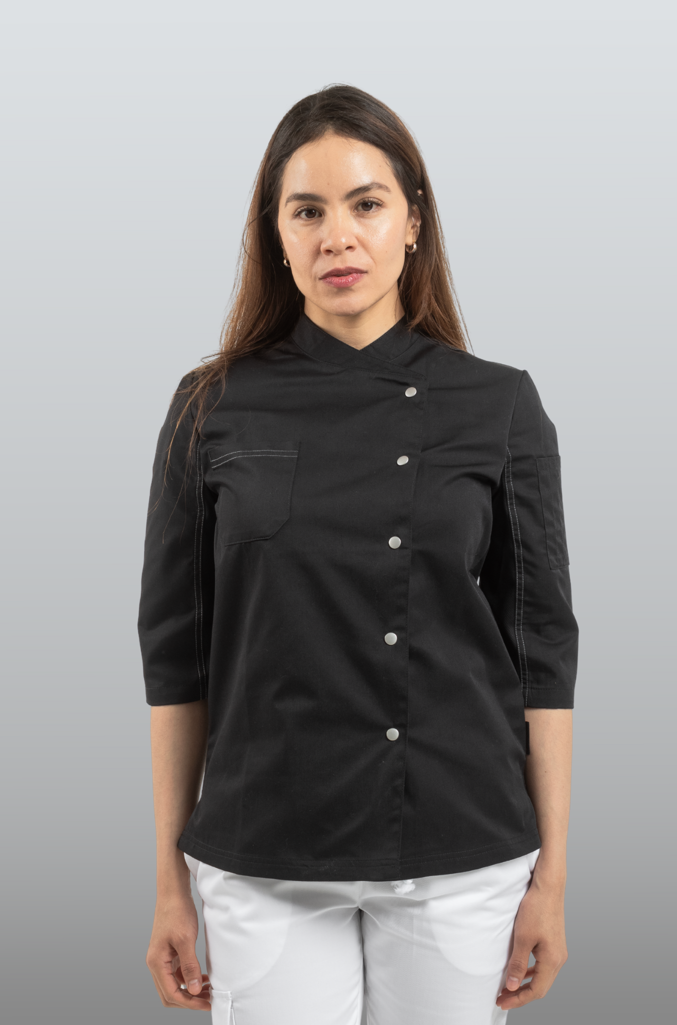 FILIPINA DE CHEF DAMA ZÚRICH MANGA 3/4 #Color_Negro