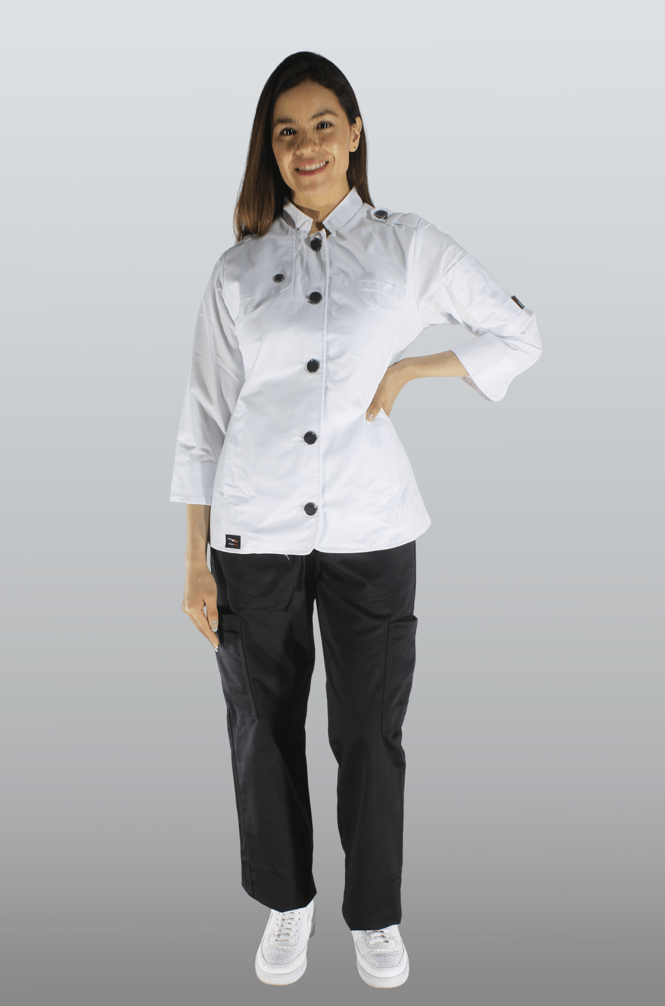 PANTALÓN CHEF RAYAS SEÚL MUJER #Color_Negro