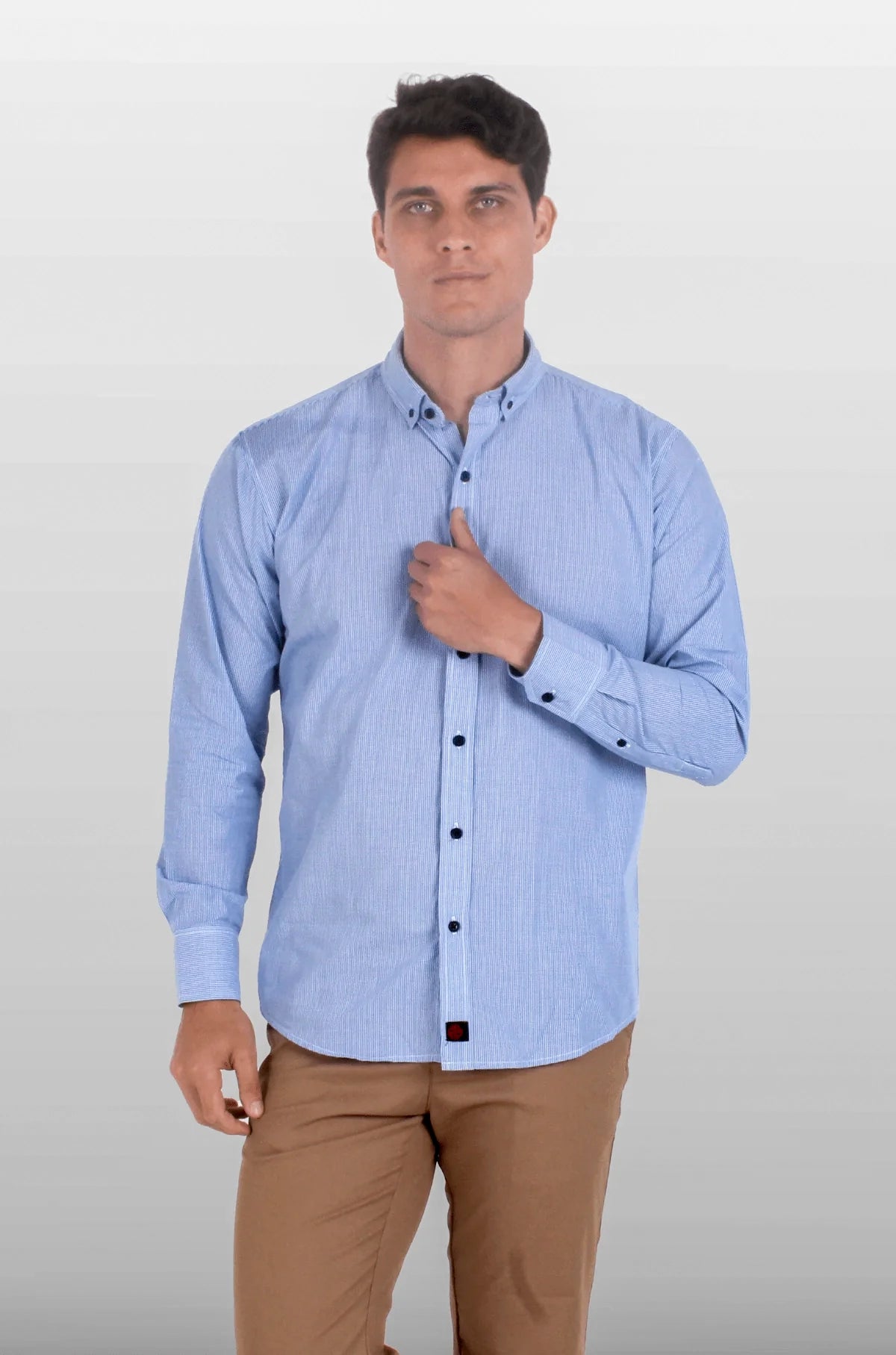 CAMISA EJECUTIVA DE CUADROS HOMBRE TURÍN #Color_Azul
