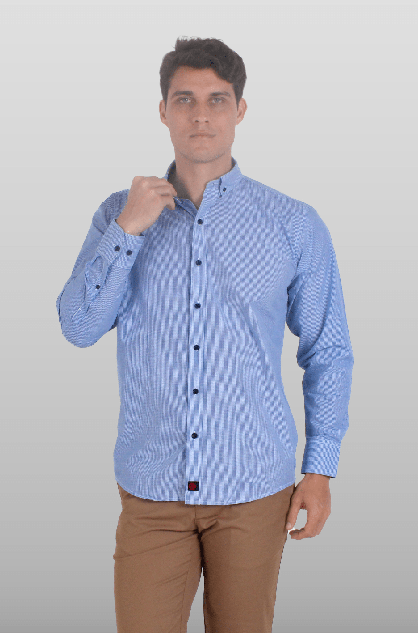 CAMISA EJECUTIVA MANGA LARGA TURÍN #Color_Cuadros Azules