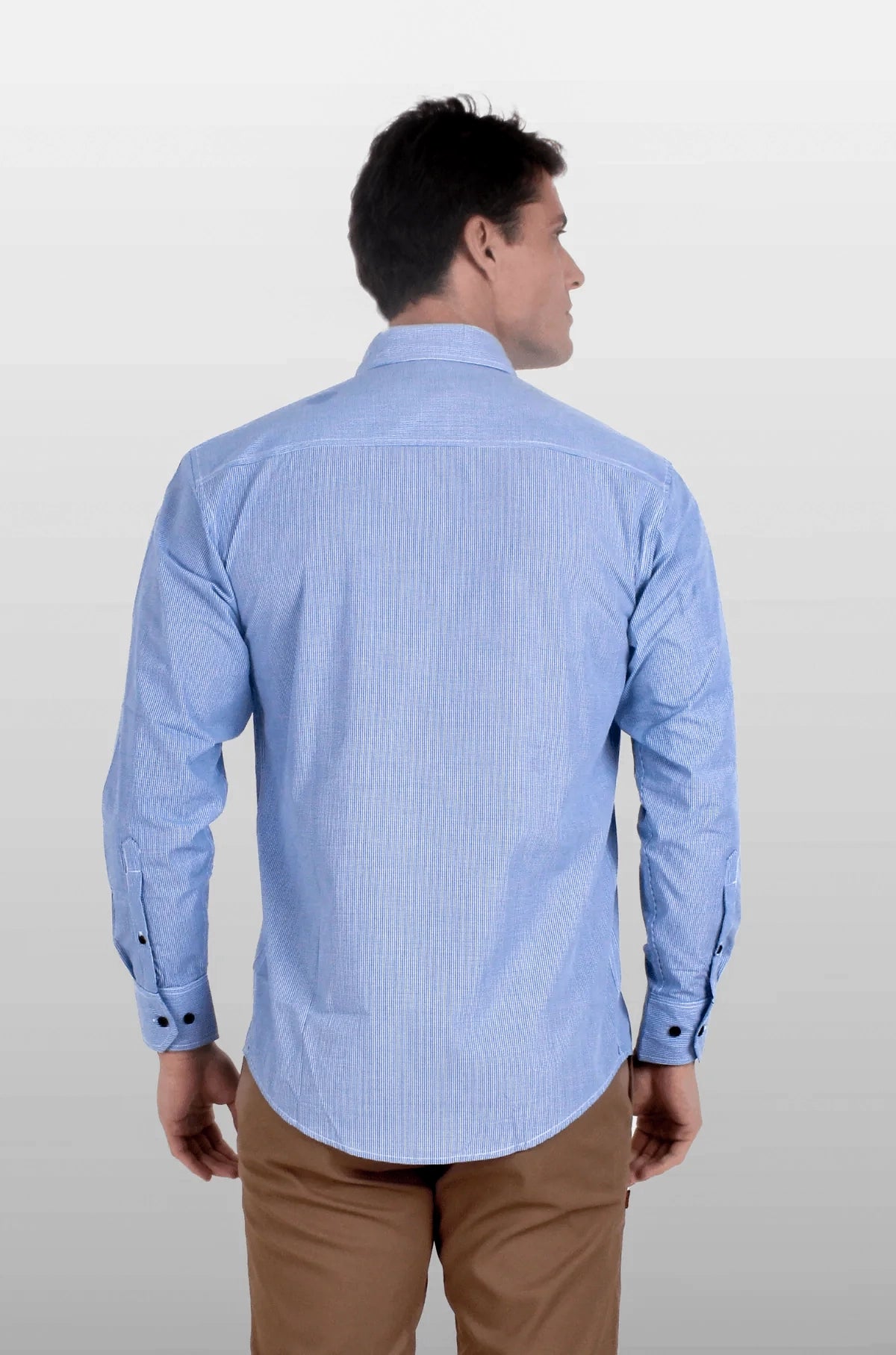 CAMISA EJECUTIVA DE CUADROS HOMBRE TURÍN #Color_Azul