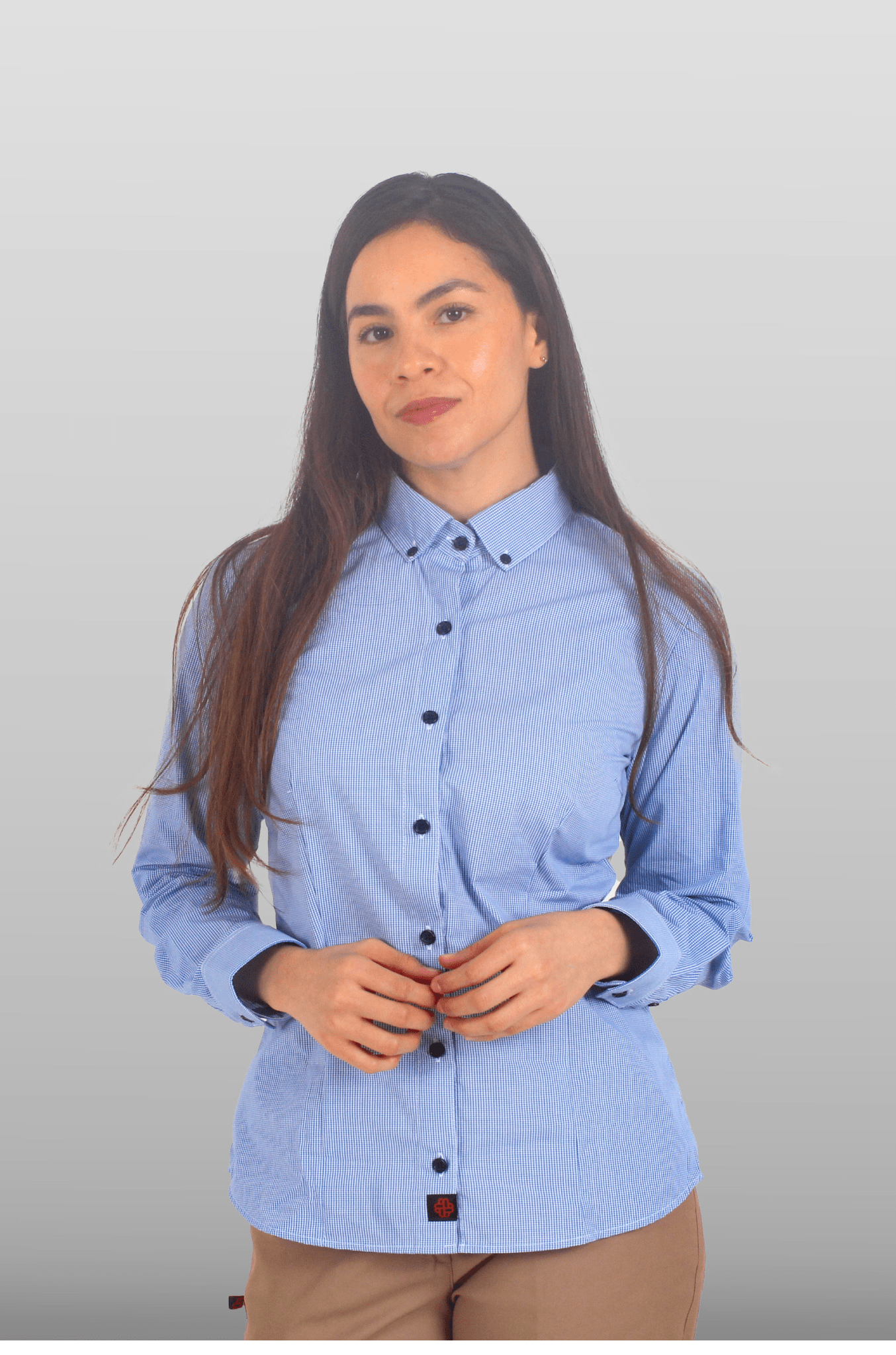 CAMISA EJECUTIVA LEÓN DAMA #Color_Cuadros Azules