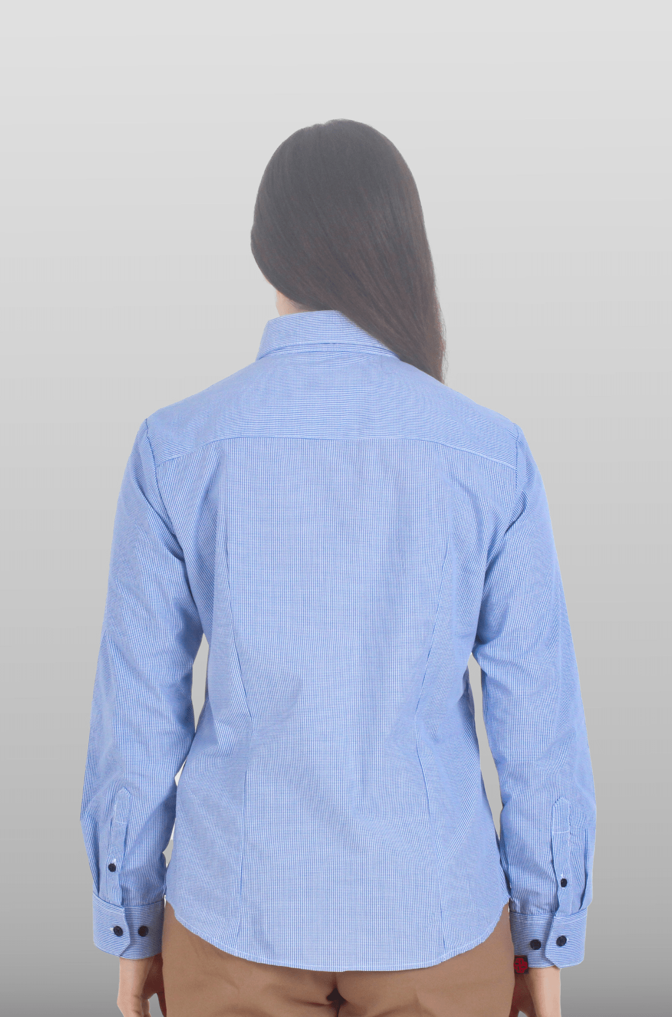 CAMISA EJECUTIVA DE CUADROS MUJER TURÍN #Color_Azul
