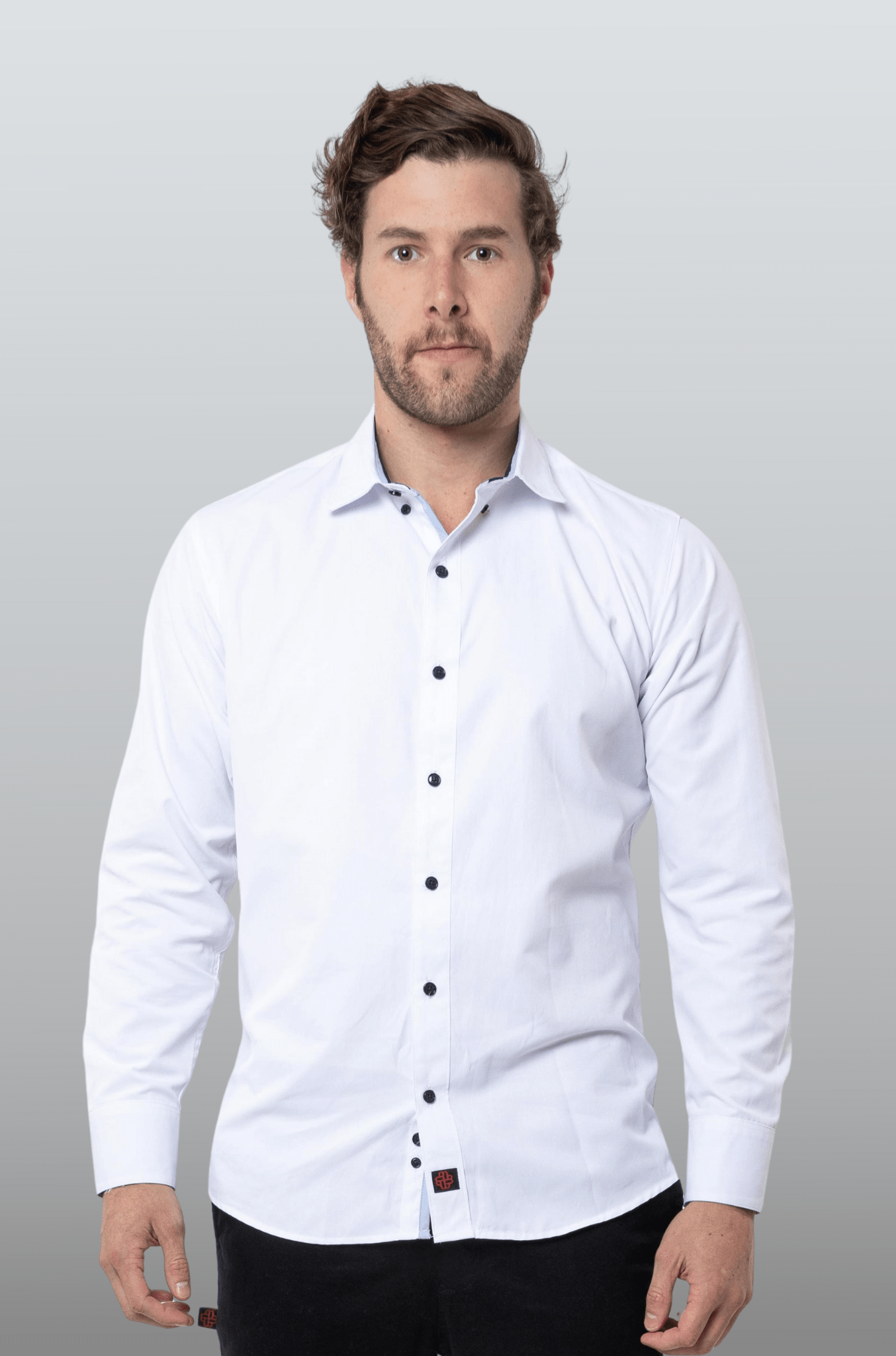 CAMISA FORMAL SLIM FIT MANGA LARGA BIRMINGHAM HOMBRE #Color_Blanco