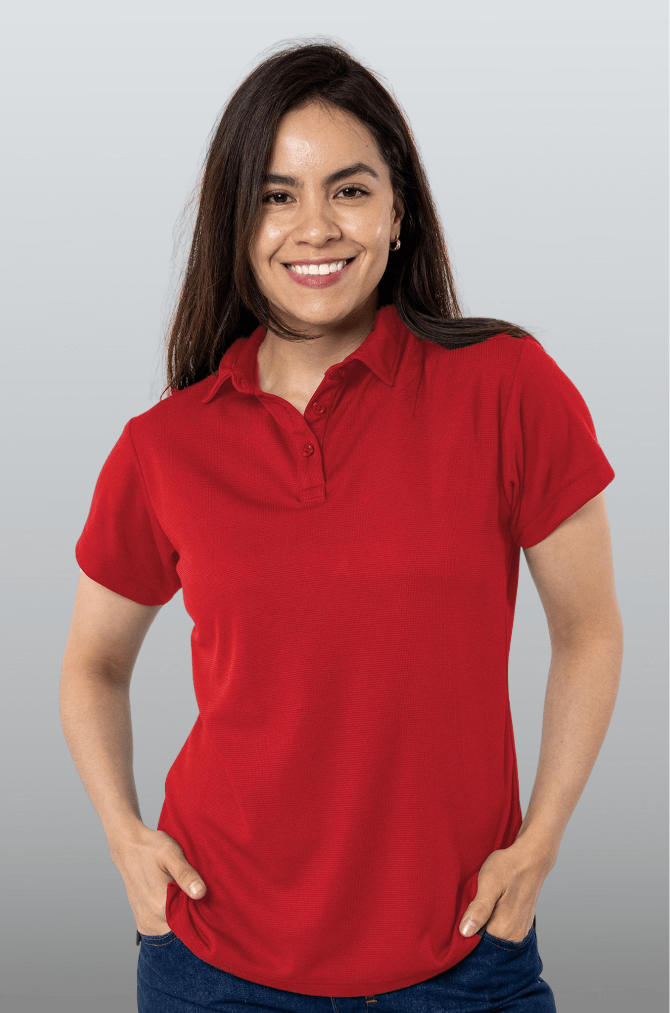 PLAYERA TIPO POLO DRY FIT PAMPLONA MUJER SUSTENTABLE #Color_Rojo