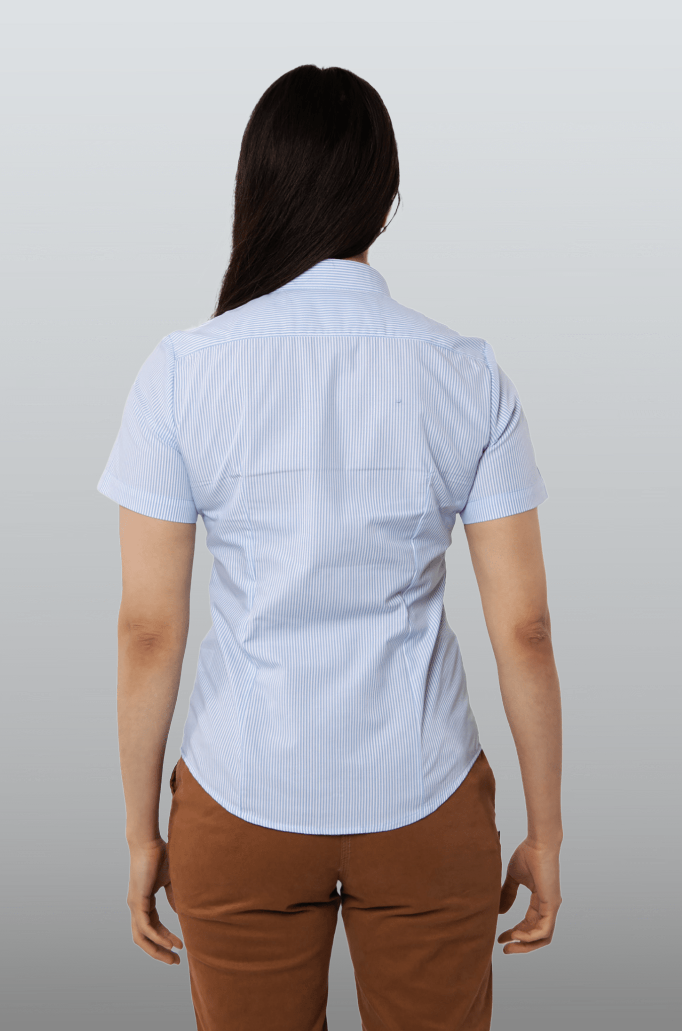 CAMISA SLIM FIT MANGA CORTA MÚNICH MUJER #Color_Azul