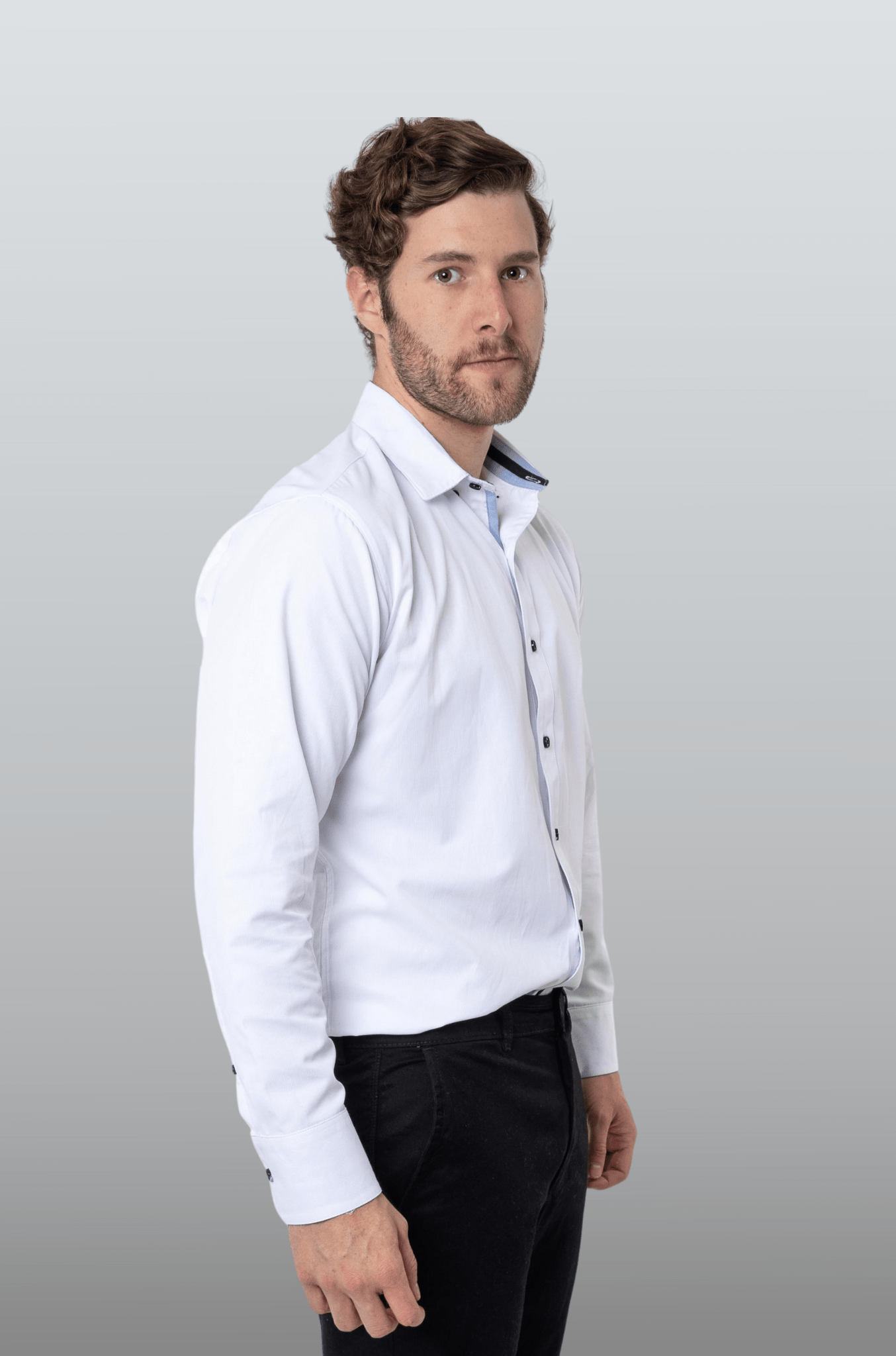 CAMISA FORMAL SLIM FIT MANGA LARGA BIRMINGHAM HOMBRE #Color_Blanco