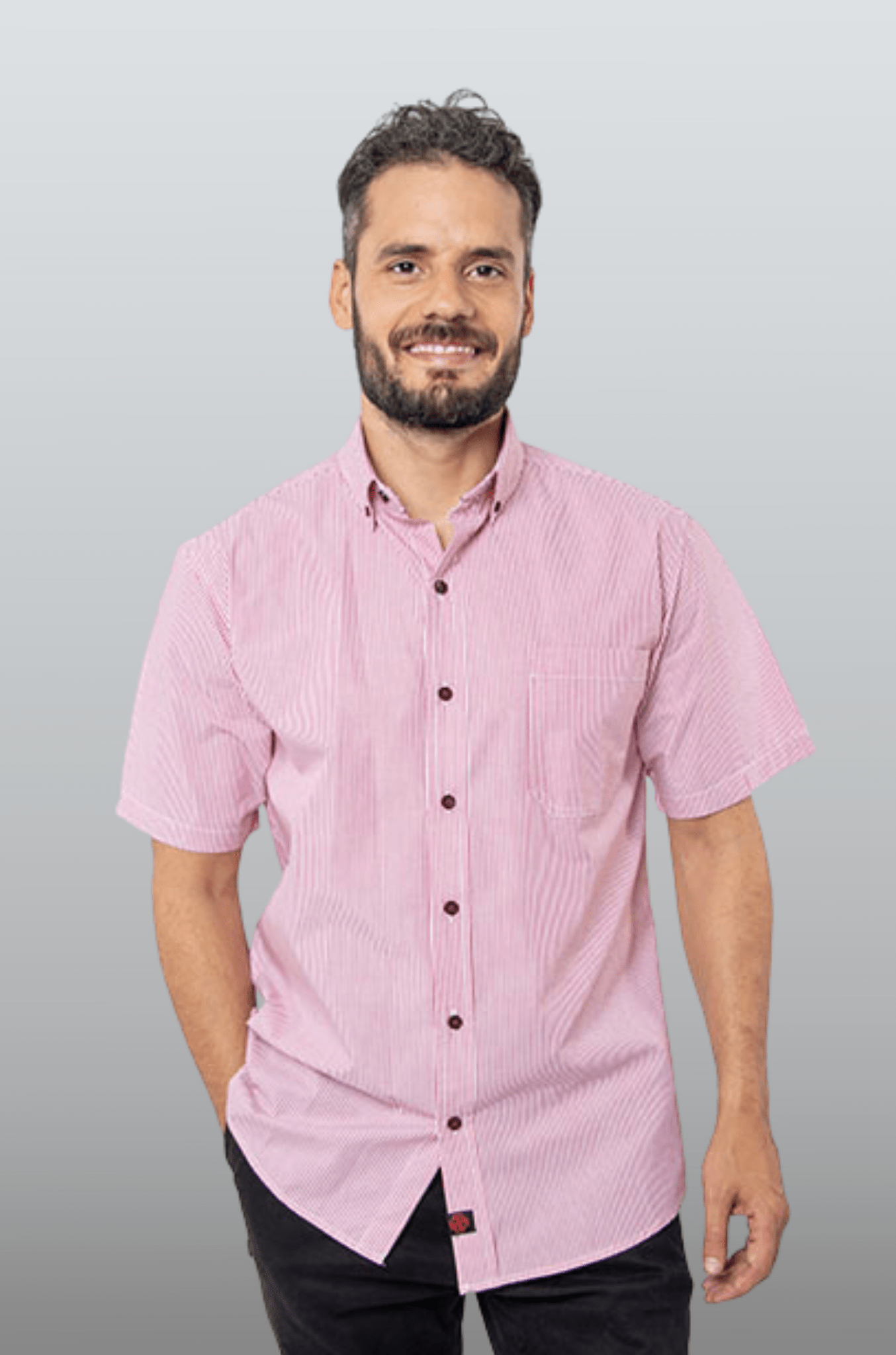 CAMISA FORMAL SLIM FIT MANGA CORTA MÚNICH HOMBRE #Color_Rojo