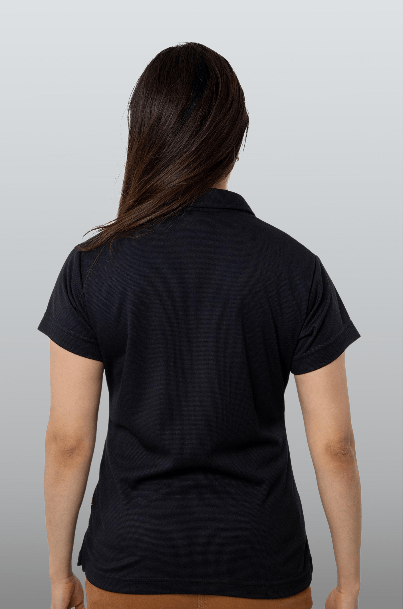 PLAYERA TIPO POLO DRY FIT PAMPLONA MUJER SUSTENTABLE #Color_Negro