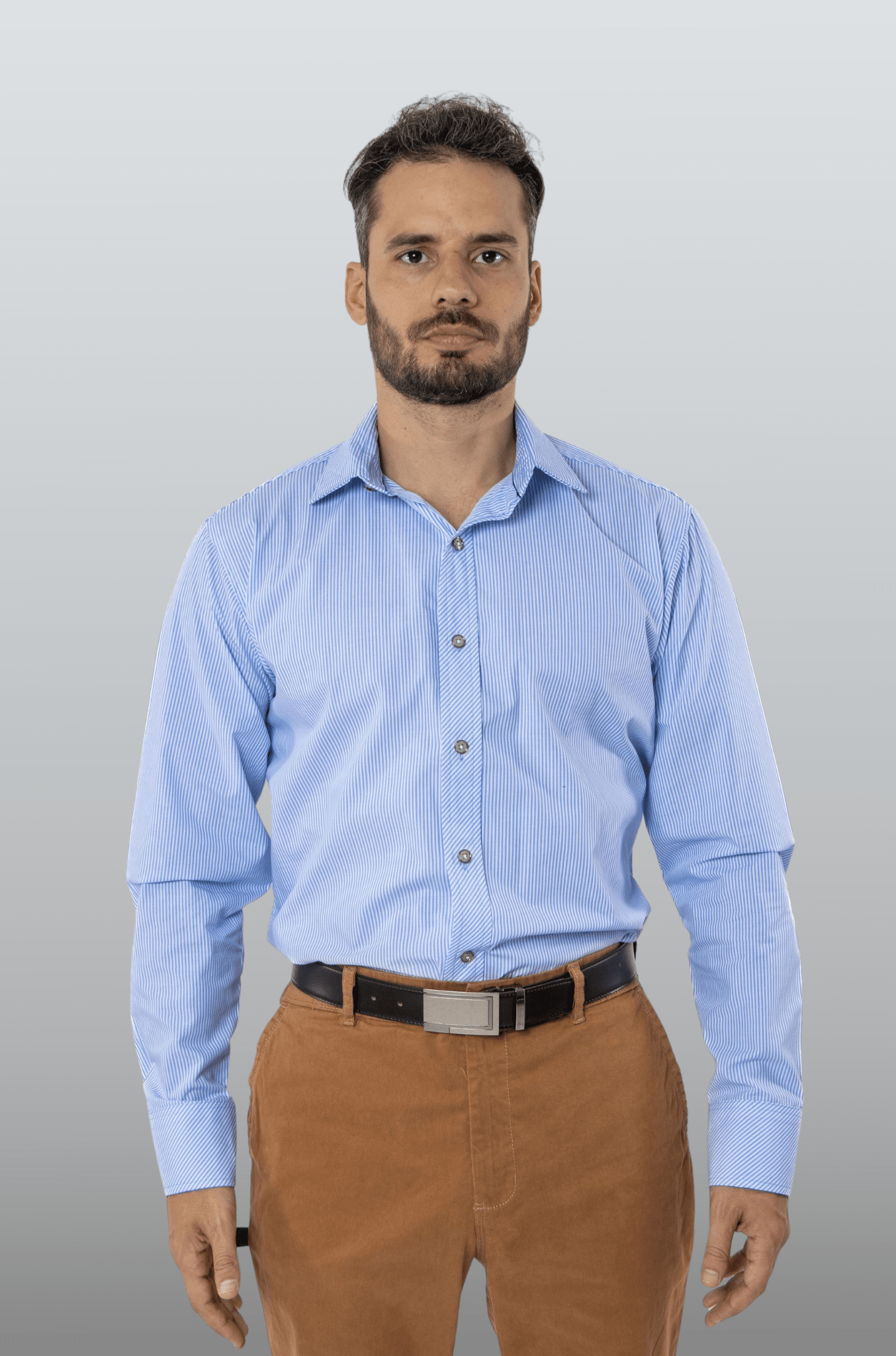 CAMISA EJECUTIVA SLIM FIT MÚNICH HOMBRE #Color_Blanco / Azul