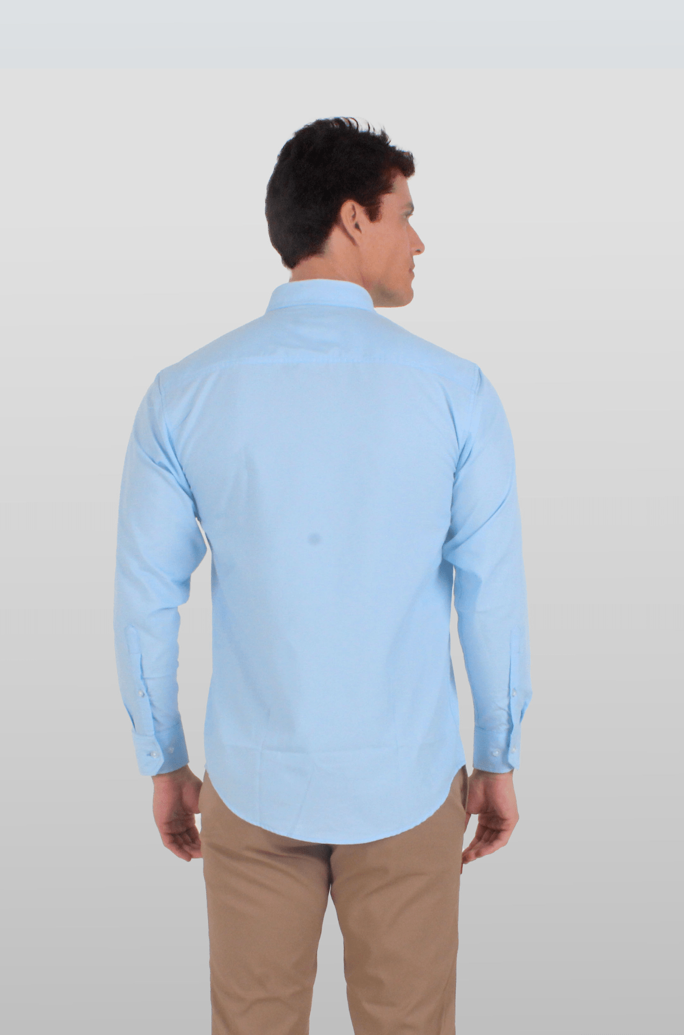 CAMISA BÁSICA MANGA LARGA MONCLOVA HOMBRE #Color_Azul