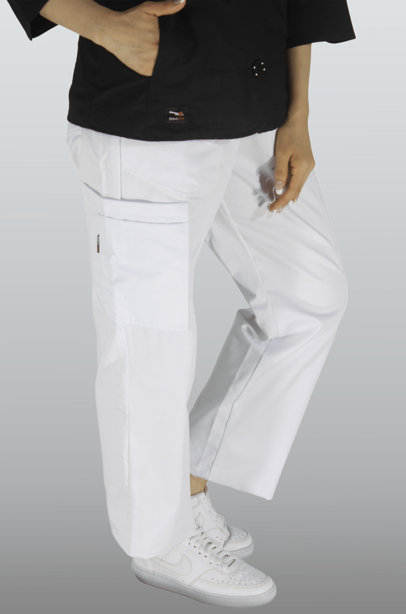PANTALÓN CHEF RAYAS SEÚL MUJER #Color_Blanco