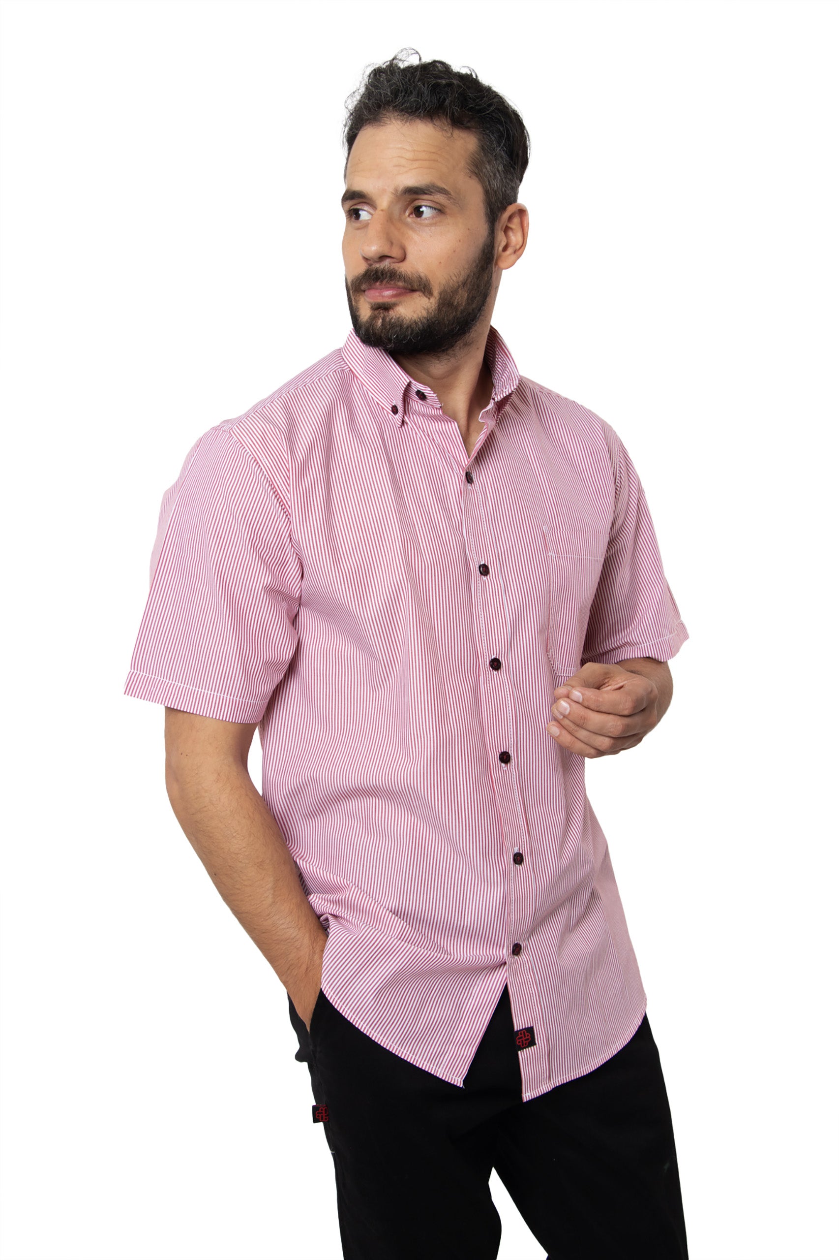 CAMISA FORMAL SLIM FIT MANGA CORTA MÚNICH HOMBRE #Color_Rojo