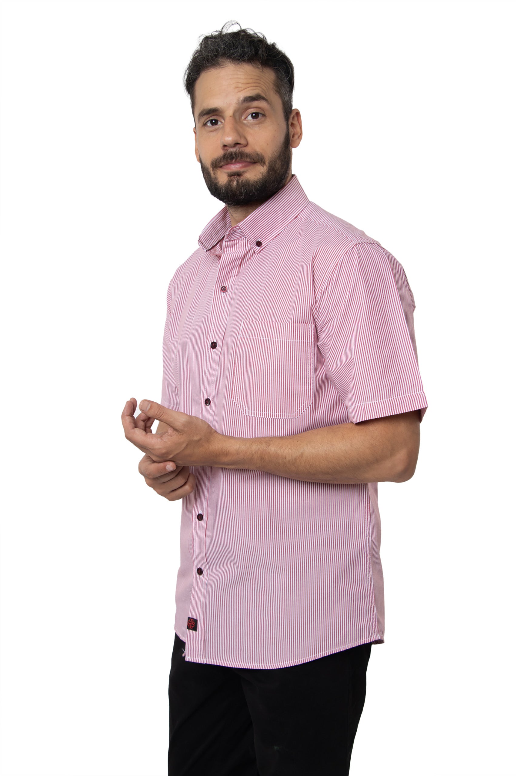 CAMISA FORMAL SLIM FIT MANGA CORTA MÚNICH HOMBRE #Color_Rojo