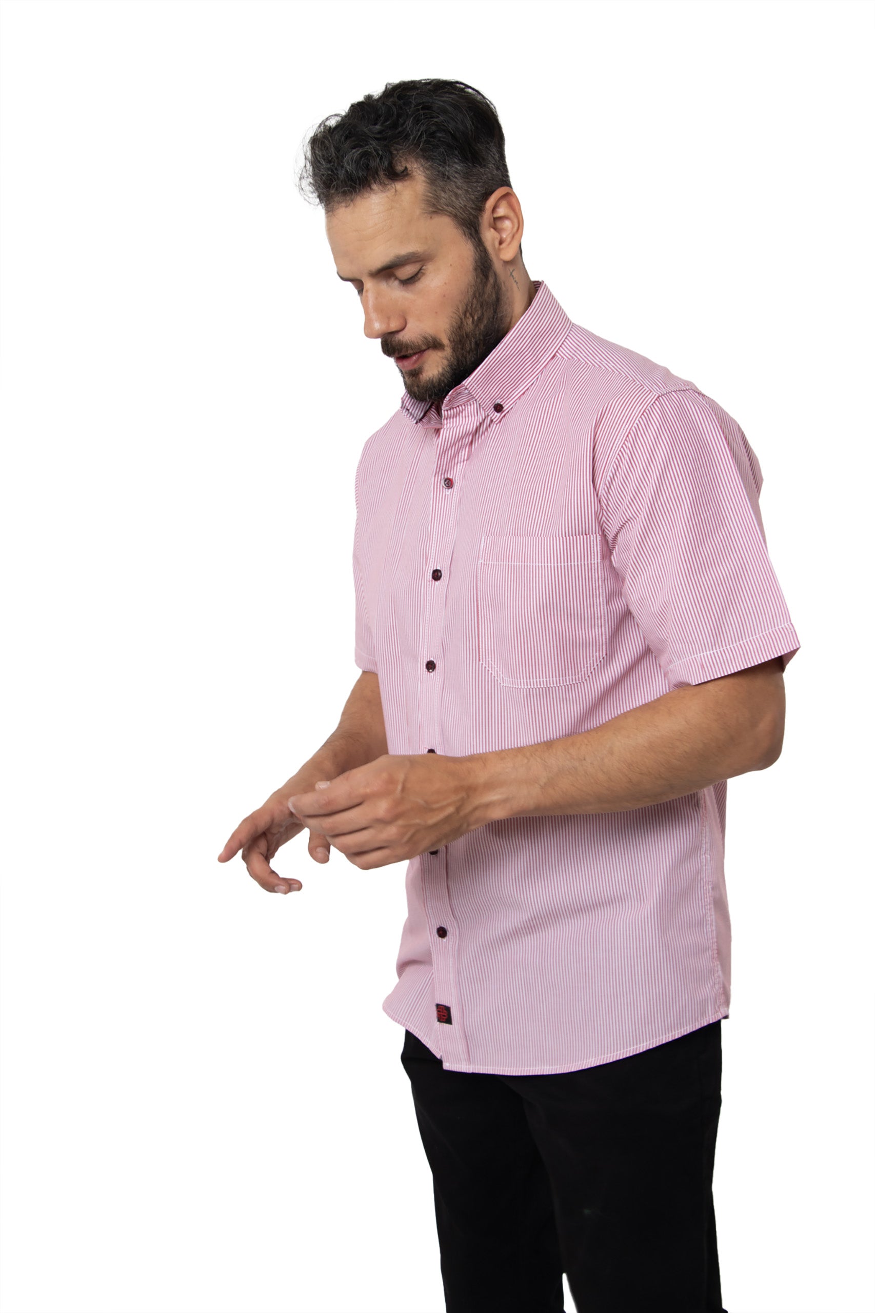 CAMISA FORMAL SLIM FIT MANGA CORTA MÚNICH HOMBRE #Color_Rojo