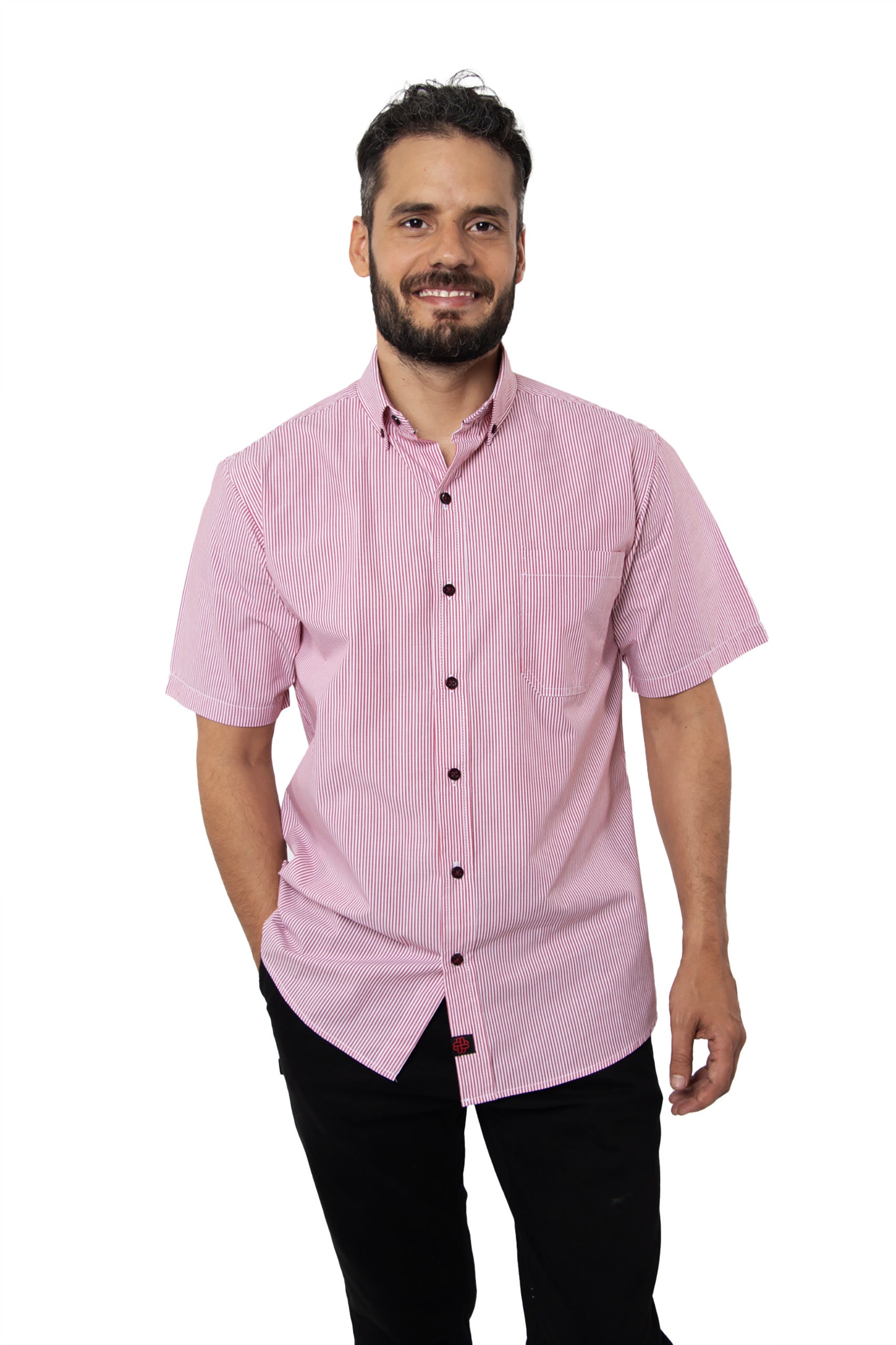 CAMISA FORMAL SLIM FIT MANGA CORTA MÚNICH HOMBRE #Color_Rojo