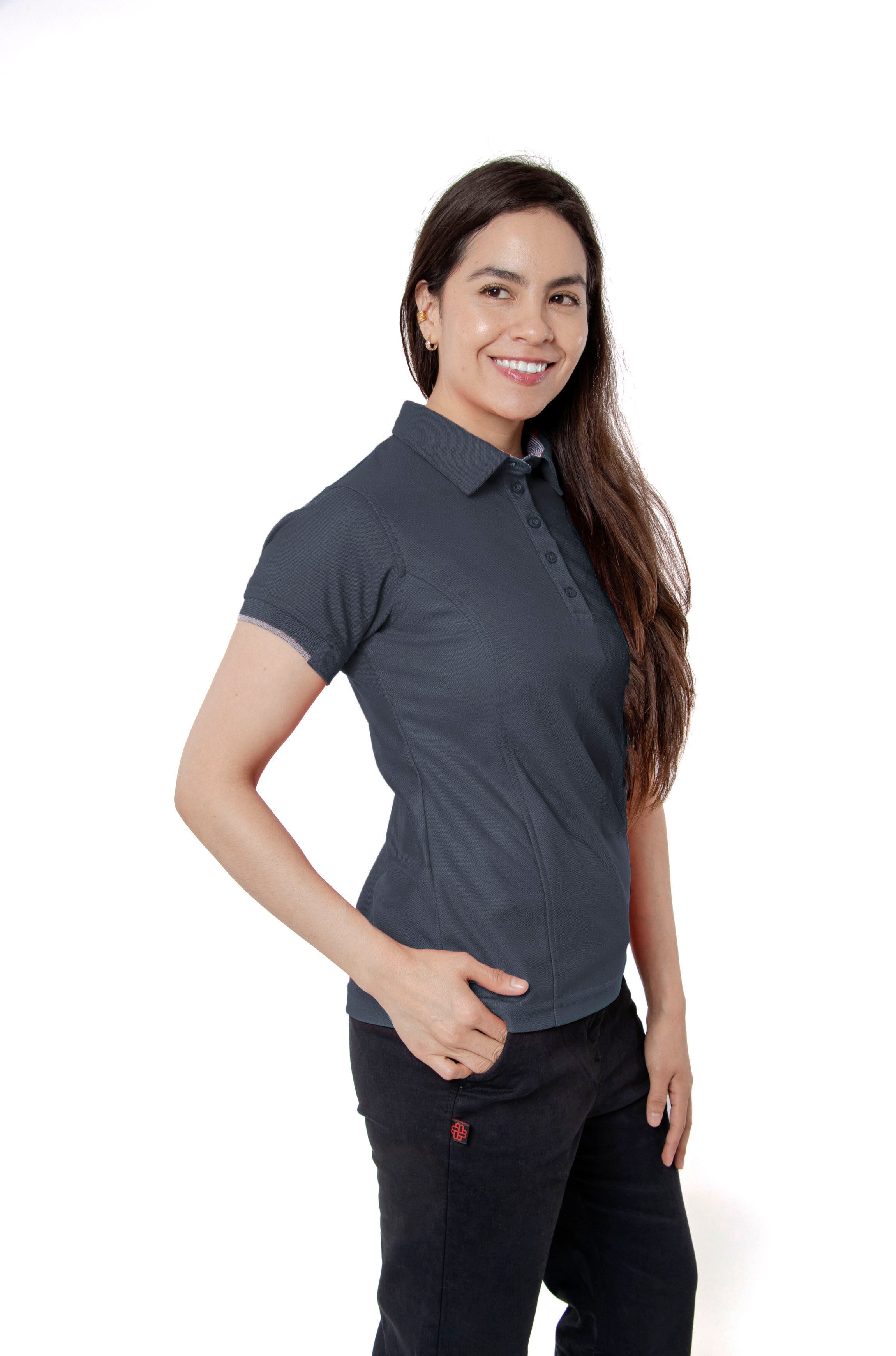 PLAYERA POLO SUSTENTABLE BILBAO MUJER #Color_Gris
