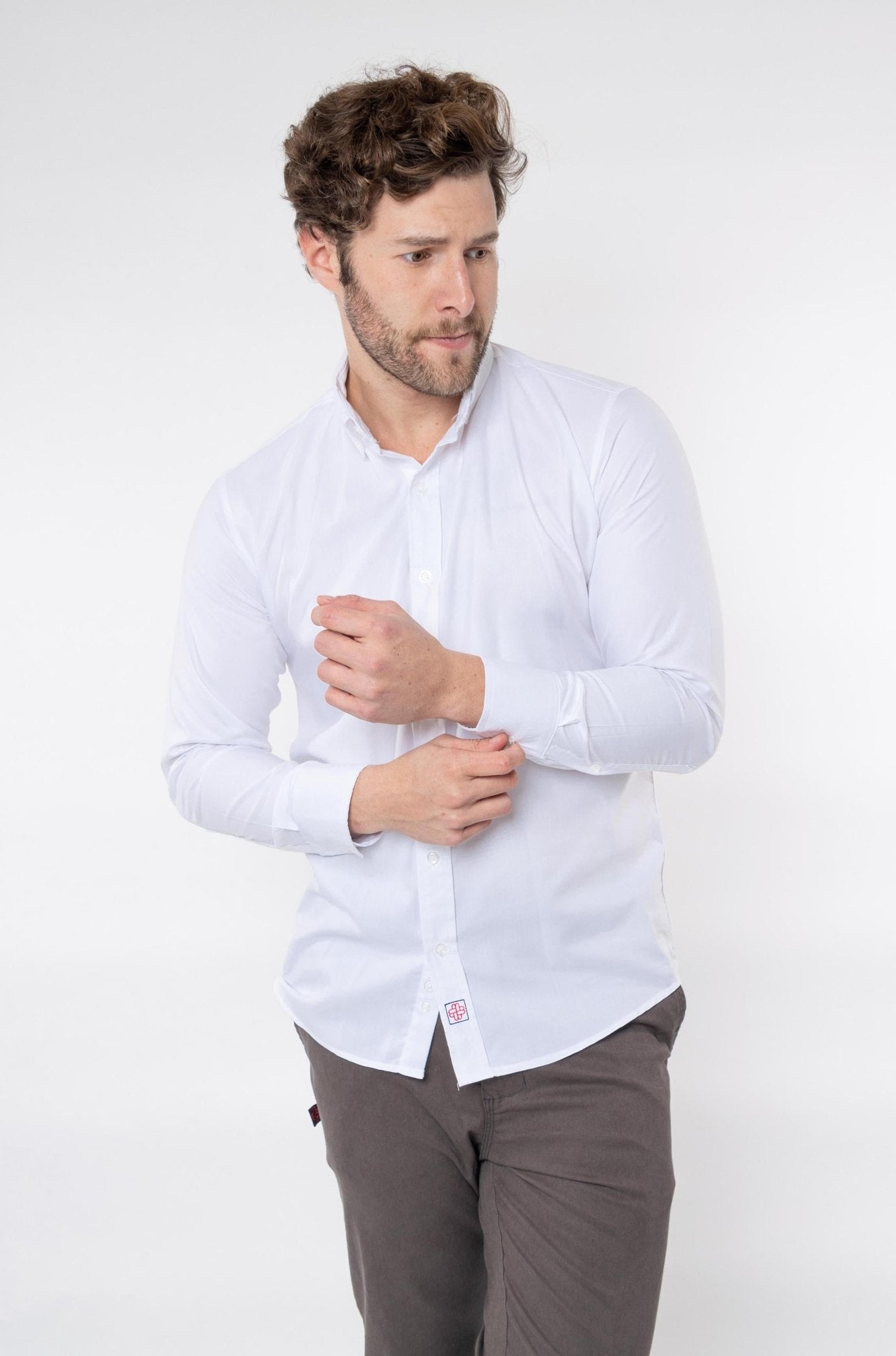 CAMISA BÁSICA MANGA LARGA MONCLOVA HOMBRE #Color_Blanco