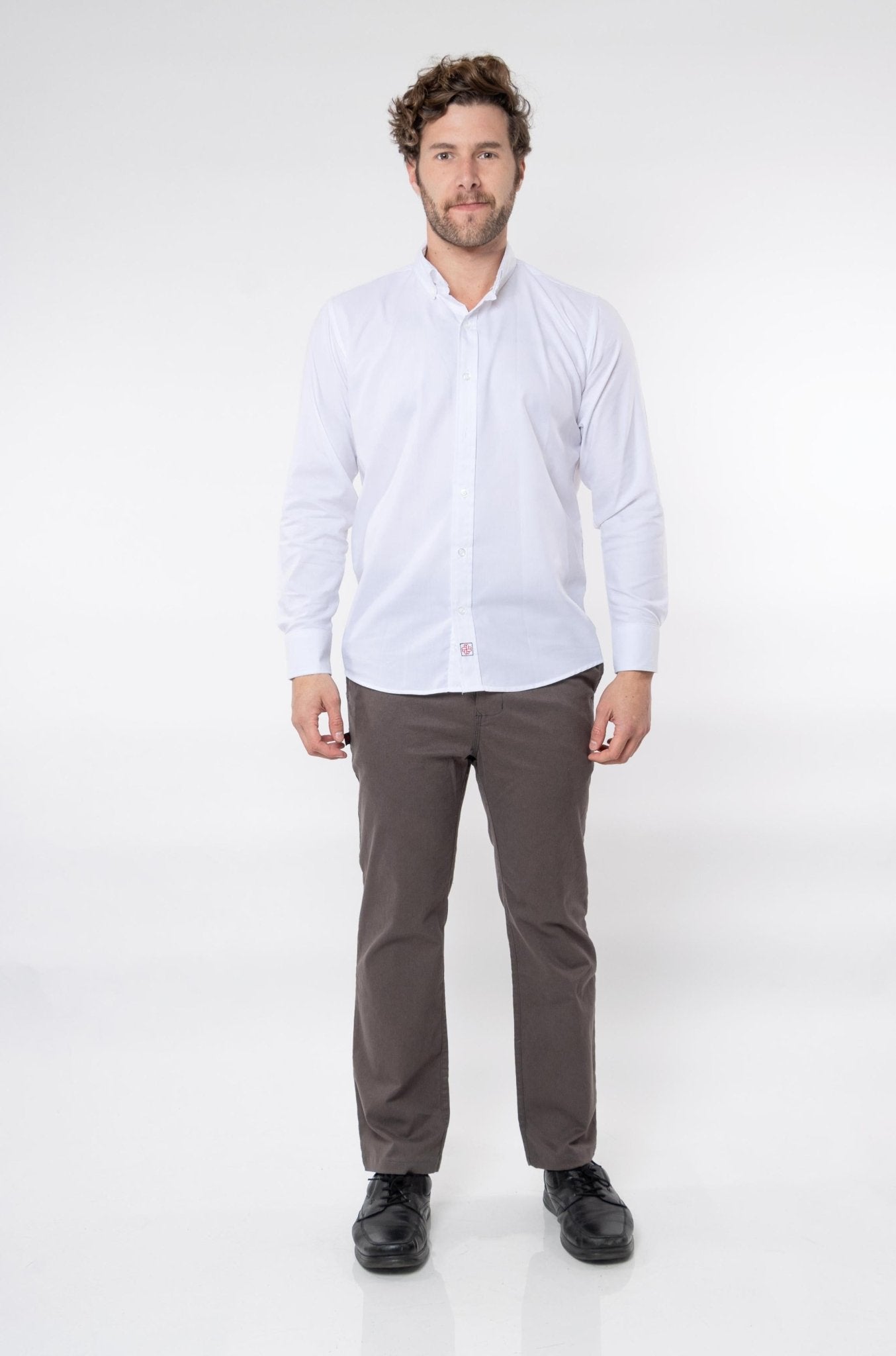 CAMISA BÁSICA MANGA LARGA MONCLOVA HOMBRE #Color_Blanco
