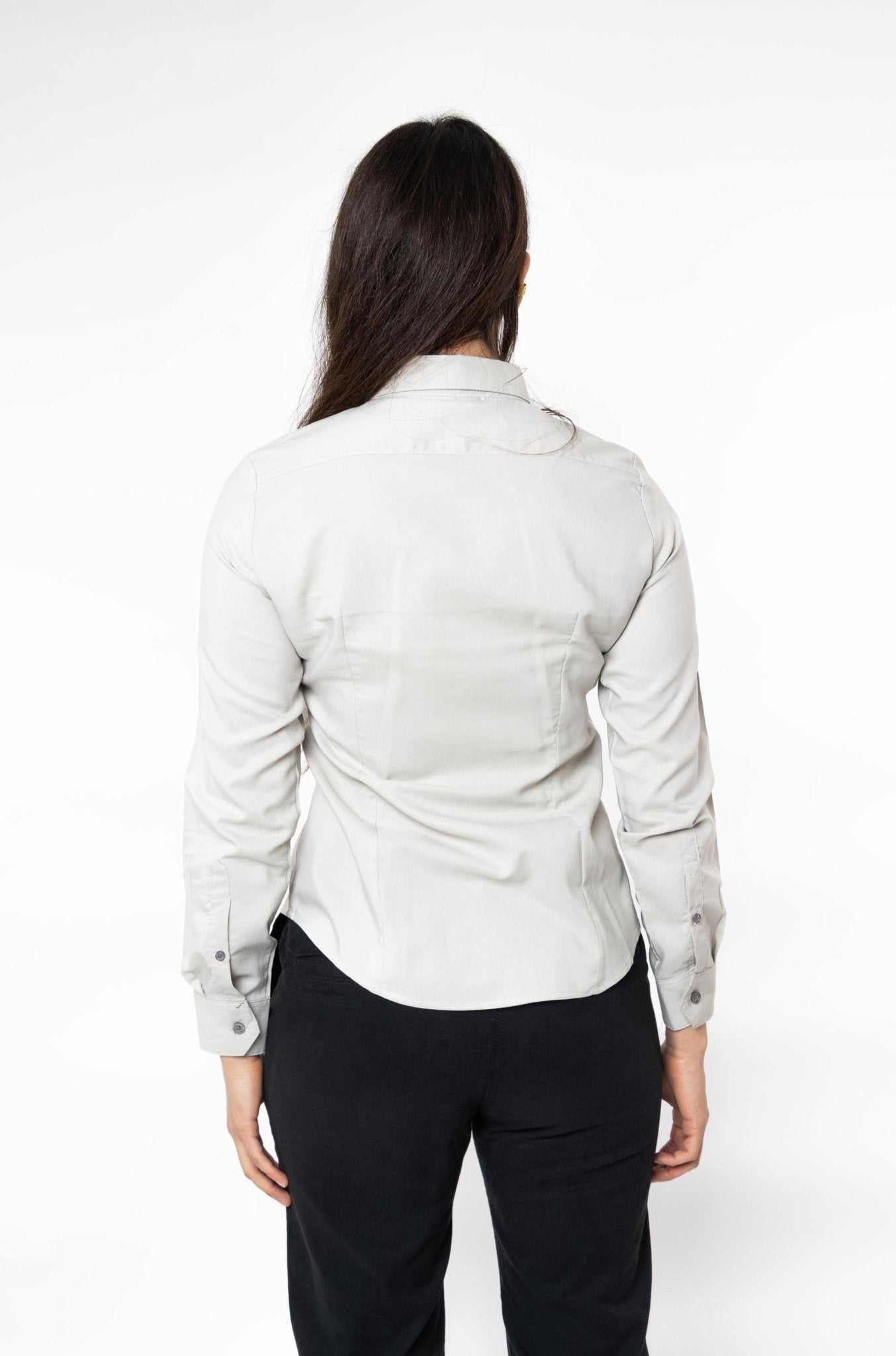 CAMISA BÁSICA MANGA LARGA MONCLOVA MUJER #Color_Gris