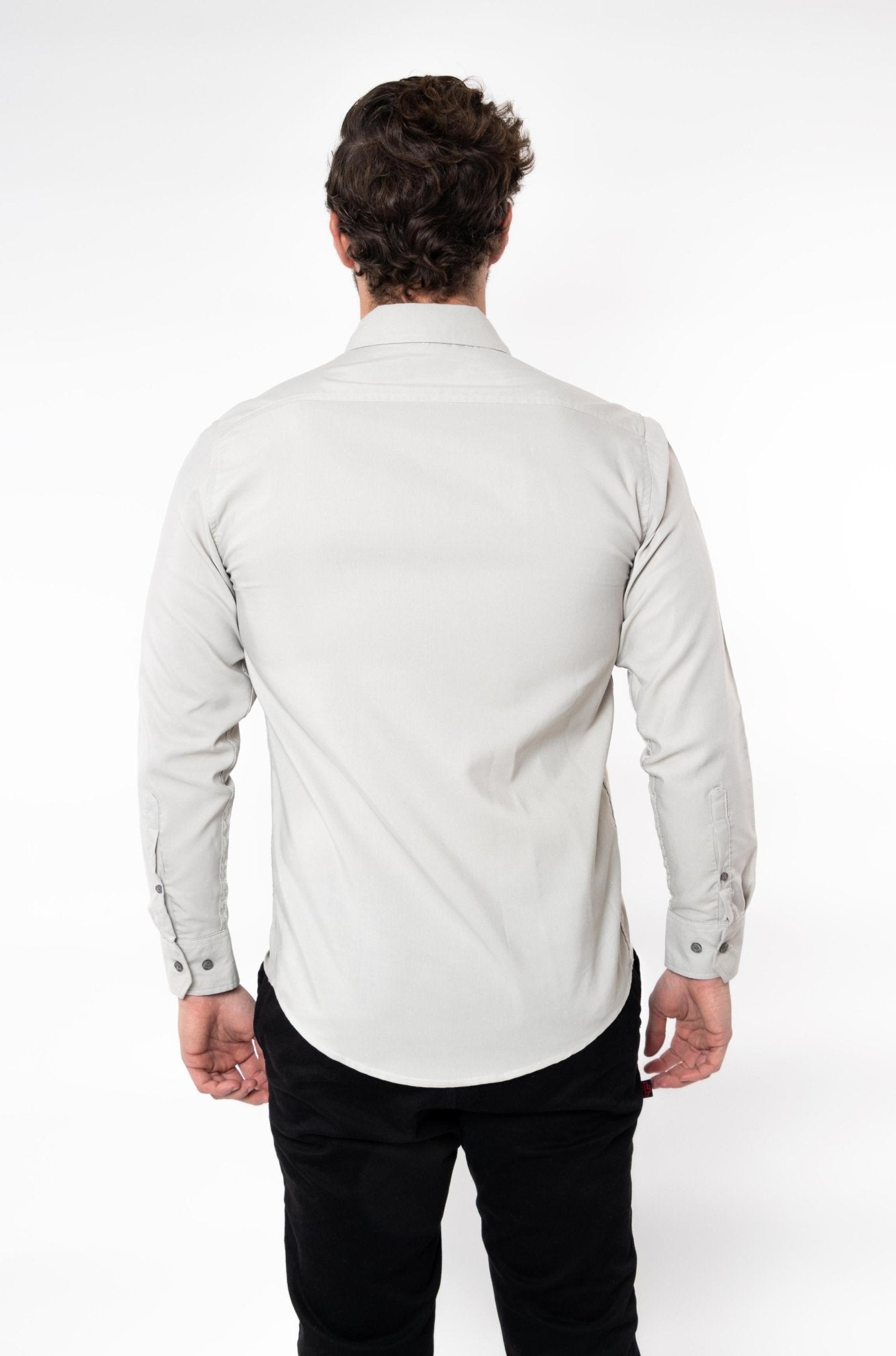 CAMISA BÁSICA MANGA LARGA MONCLOVA HOMBRE #Color_Gris