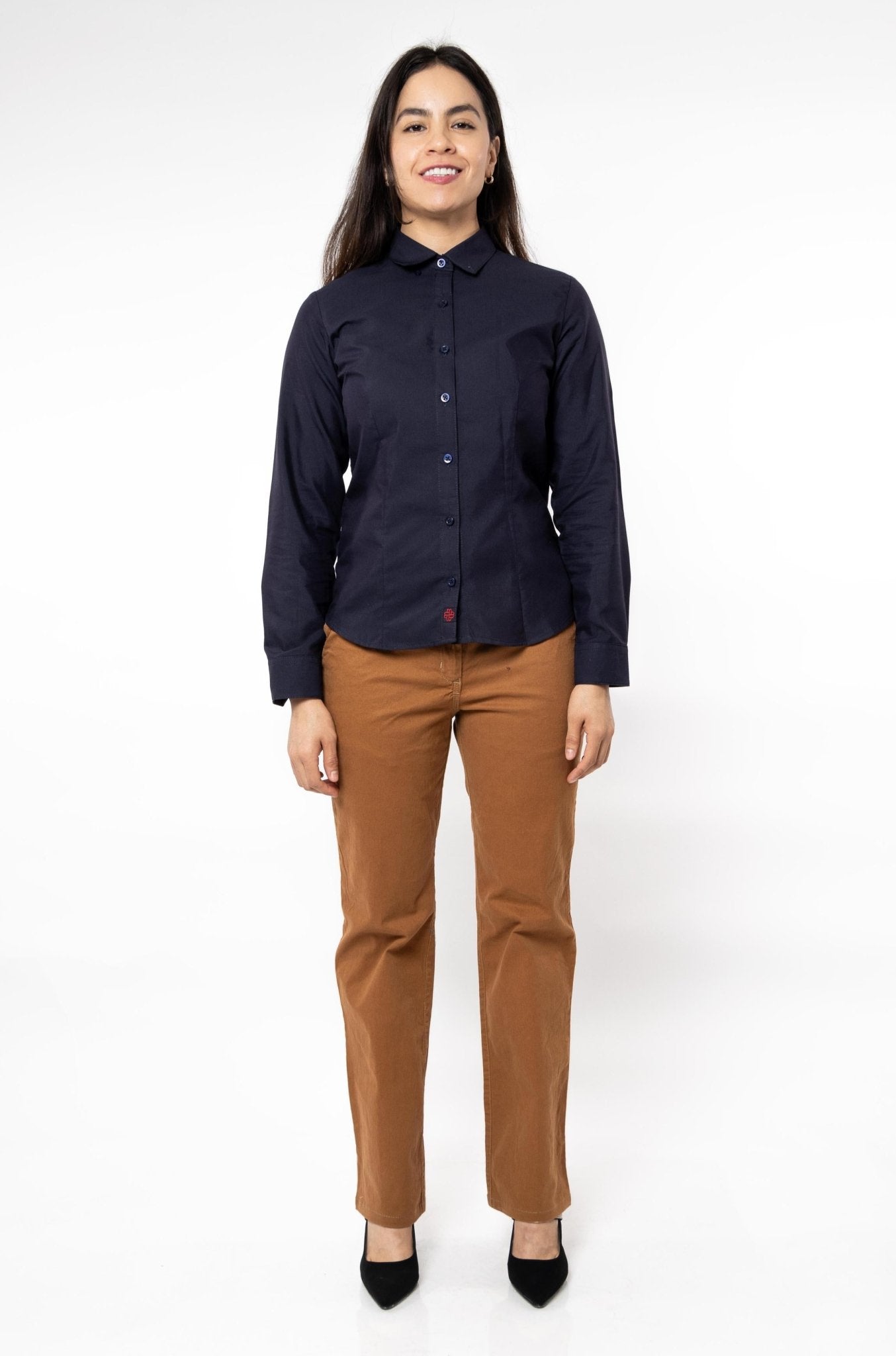 CAMISA BÁSICA MANGA LARGA MONCLOVA MUJER #Color_Negro