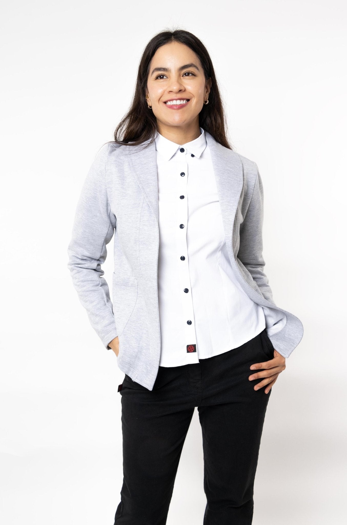 SACO TIPO BLAZER HOUSTON MUJER #Color_Gris