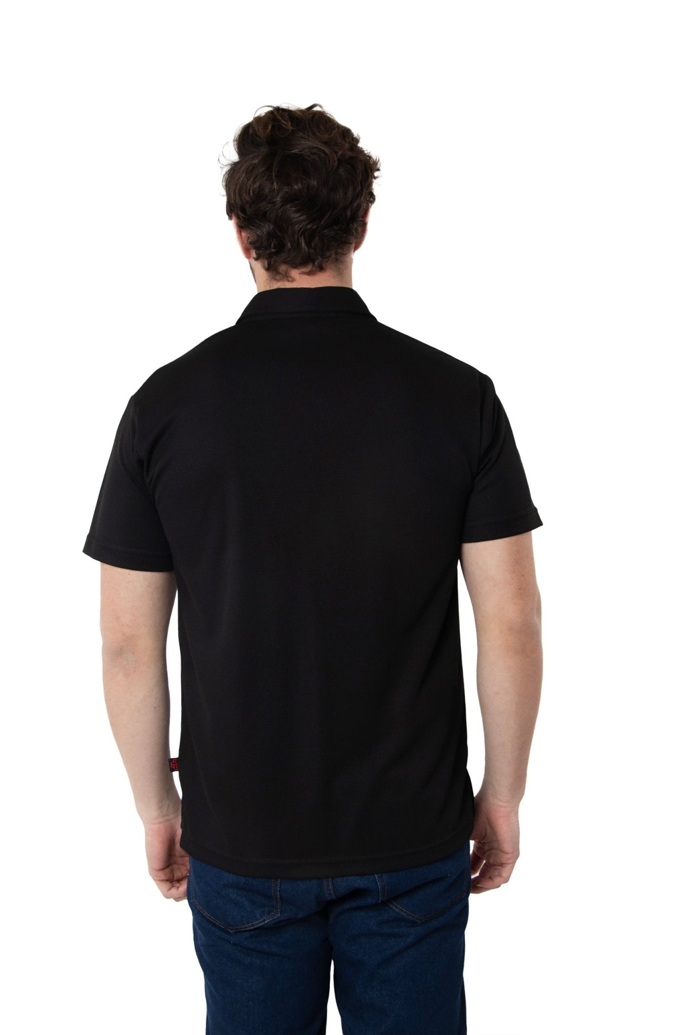 PLAYERA TIPO POLO DRY FIT PAMPLONA HOMBRE SUSTENTABLE #Color_Negro