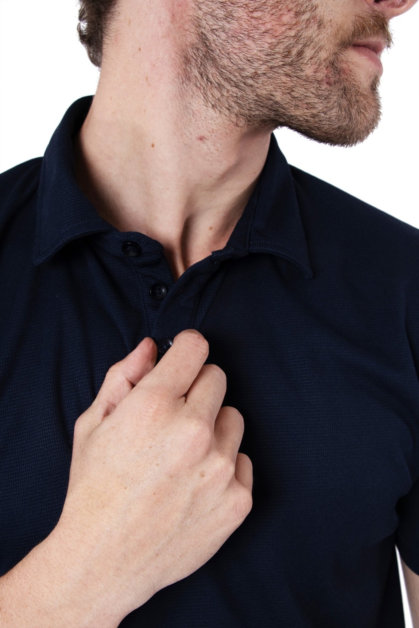 PLAYERA TIPO POLO DRY FIT PAMPLONA HOMBRE SUSTENTABLE #Color_Azul Marino