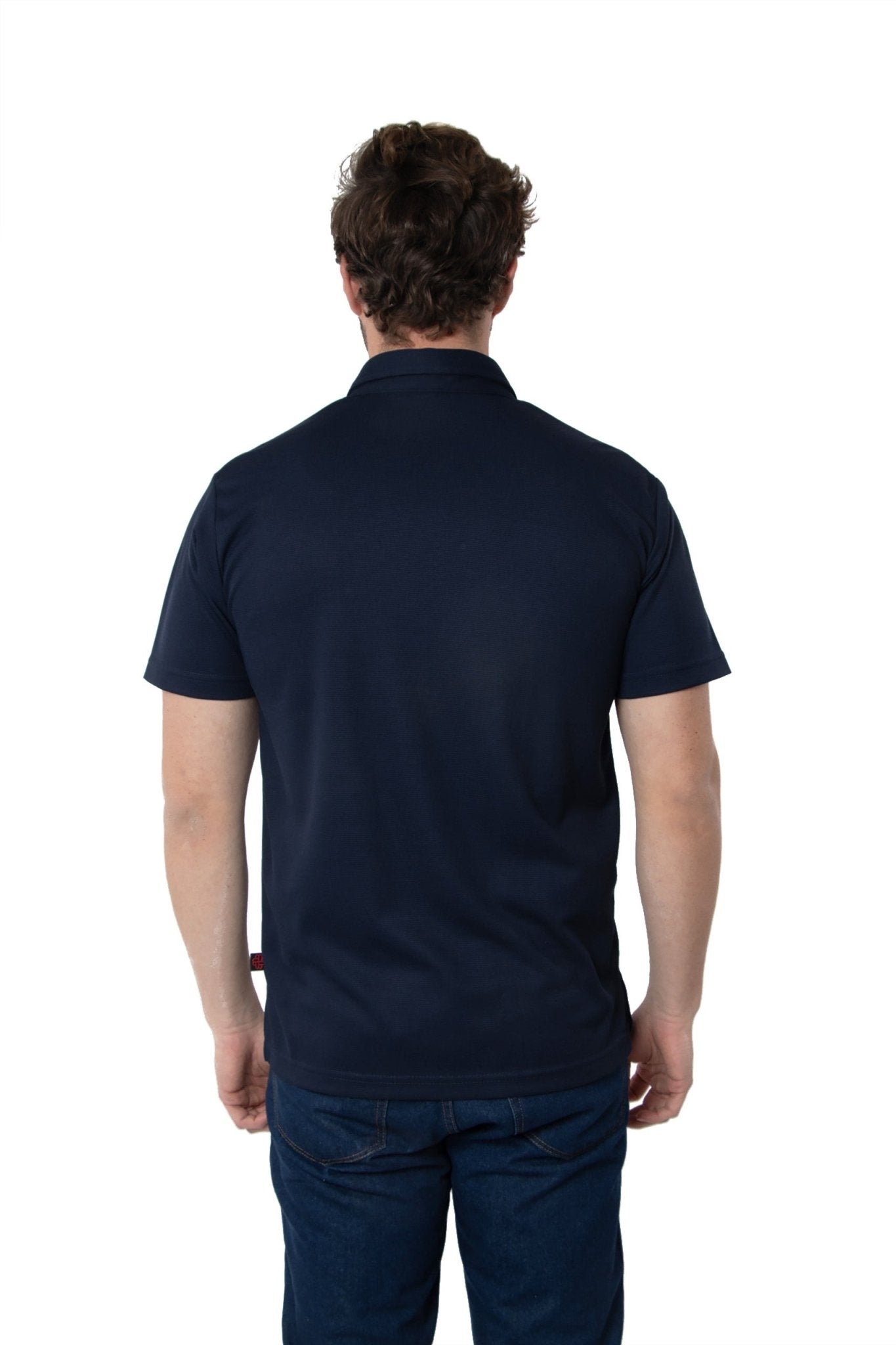 PLAYERA TIPO POLO DRY FIT PAMPLONA HOMBRE SUSTENTABLE #Color_Azul Marino