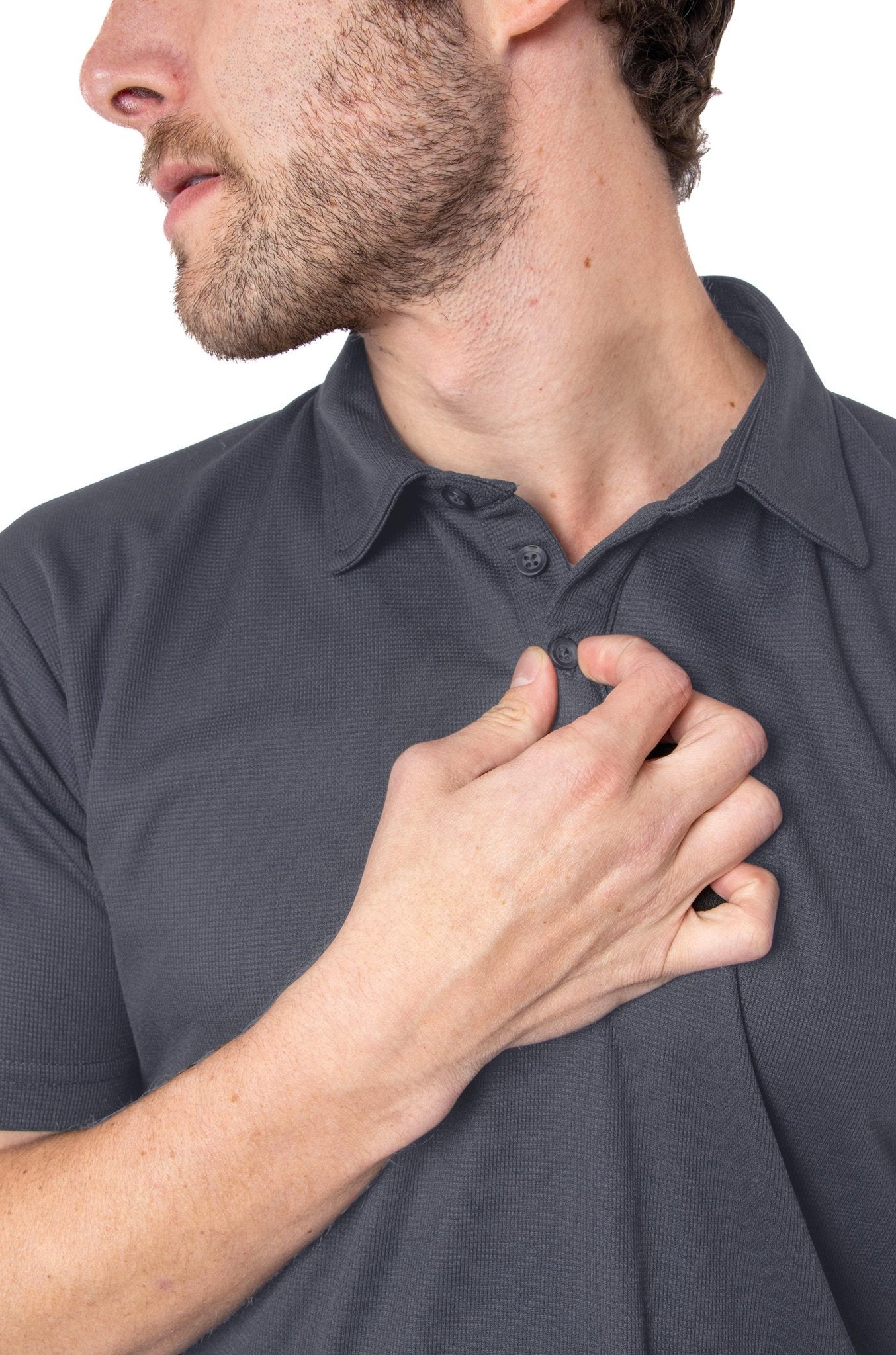 PLAYERA TIPO POLO DRY FIT PAMPLONA HOMBRE SUSTENTABLE #Color_Gris