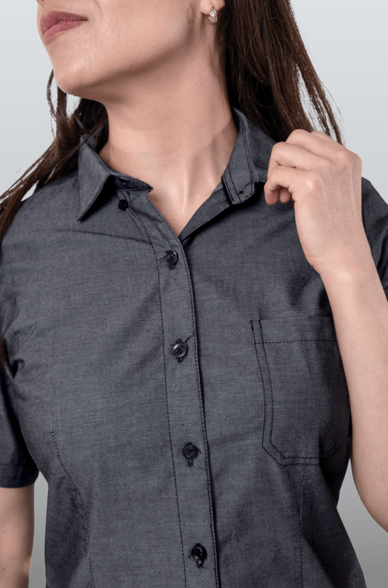 CAMISA EJECUTIVA MANGA CORTA SLIM FIT HAMBURGO MUJER