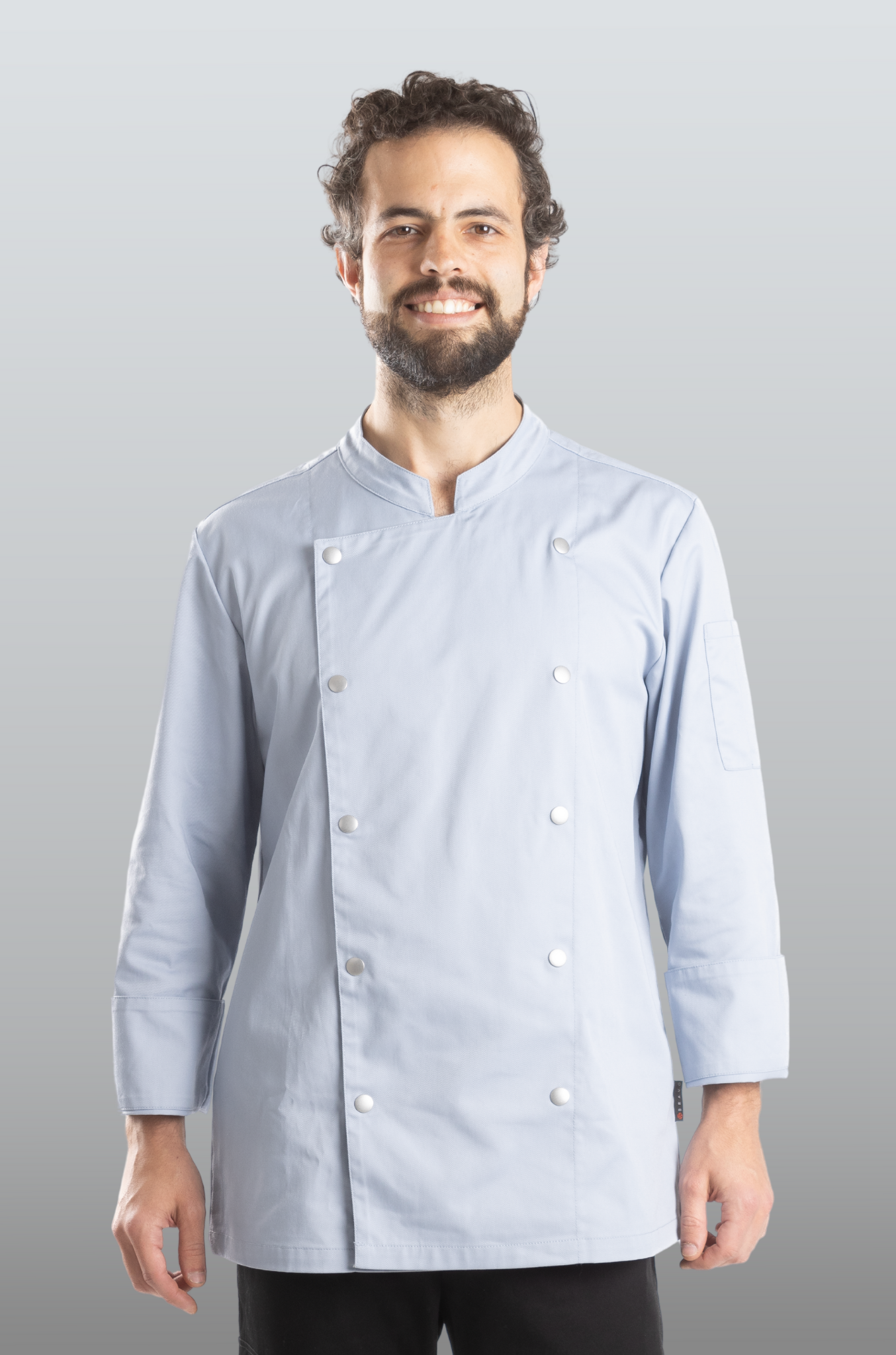 FILIPINA DE CHEF HOMBRE MANILA MANGA 3/4 #Color_Azul Celeste