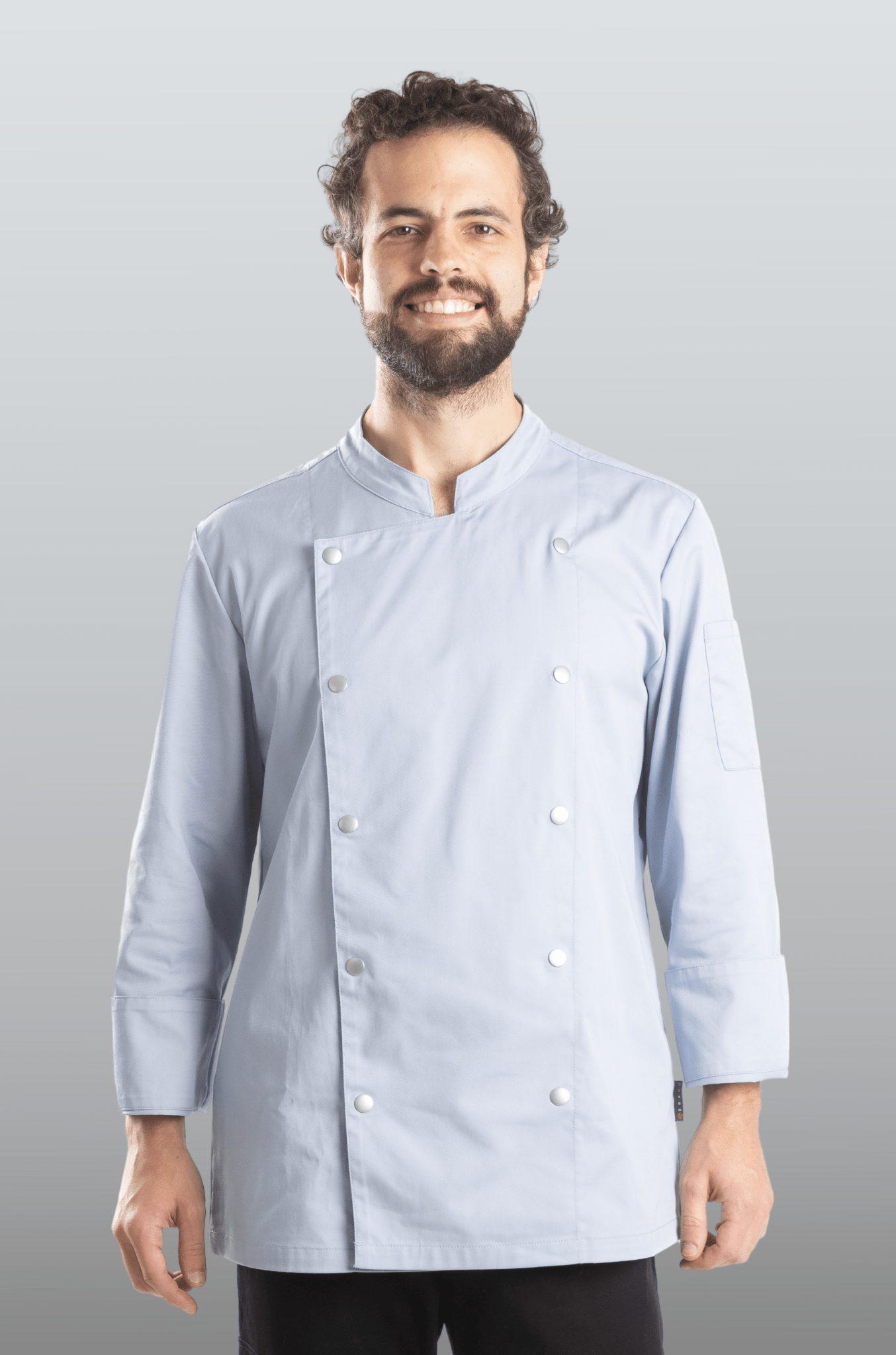 FILIPINA DE CHEF HOMBRE MANILA MANGA 3/4 #Color_Azul Celeste