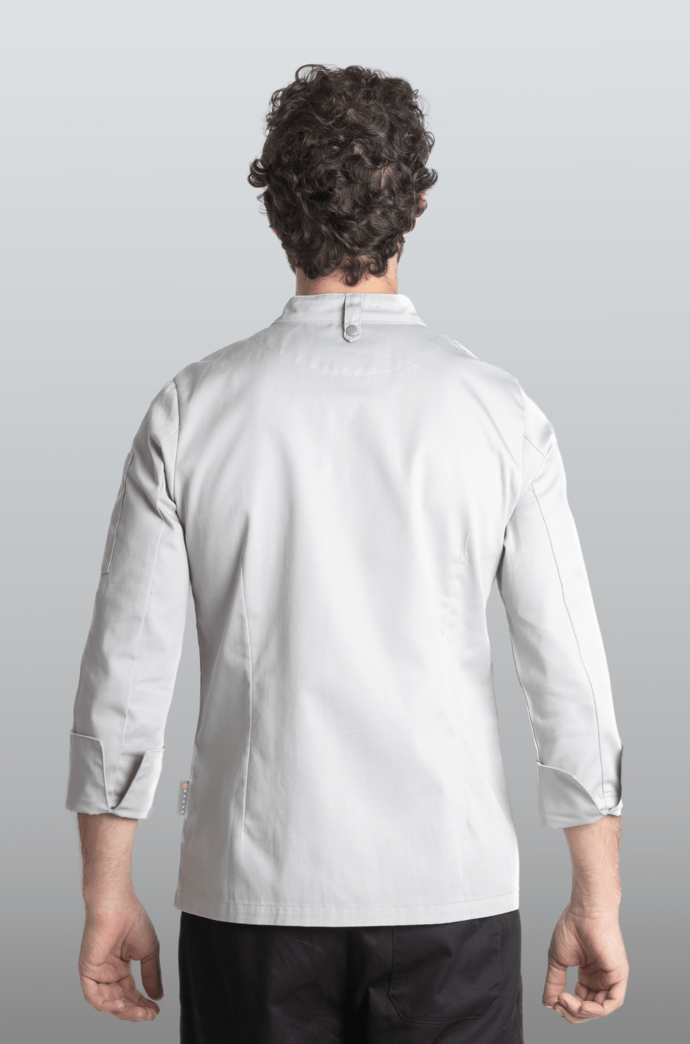 FILIPINA DE CHEF HOMBRE MANILA MANGA 3/4 #Color_Gris