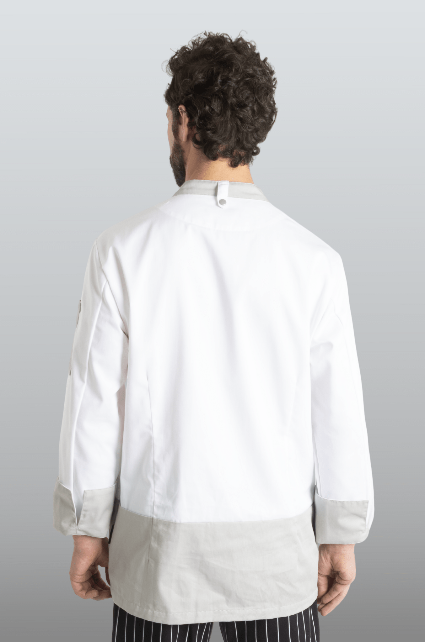 FILIPINA DE CHEF LONDRES MANGA 3/4 CABALLERO #Color_Blanco - Gris