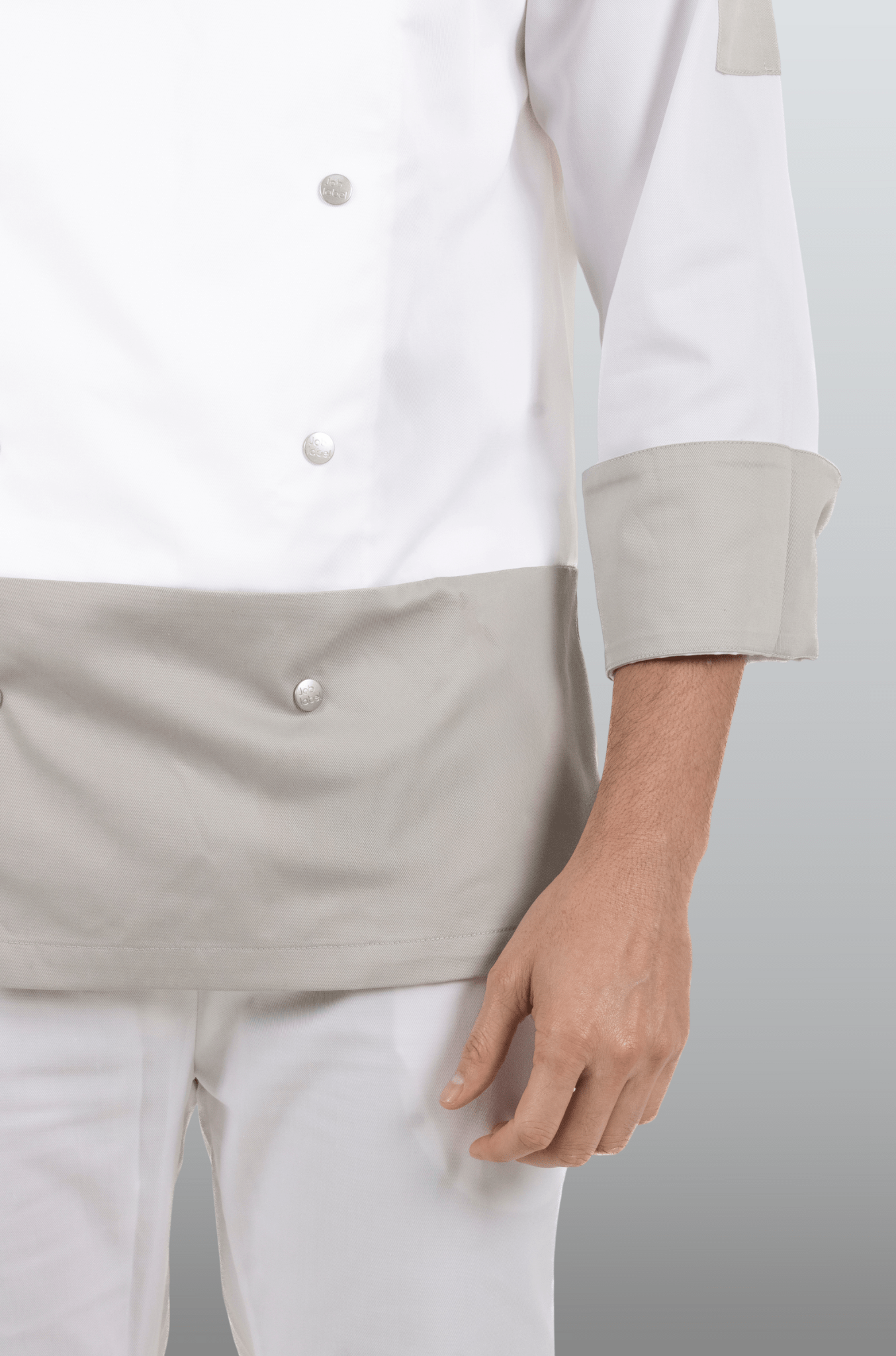 FILIPINA DE CHEF LONDRES MANGA 3/4 CABALLERO #Color_Blanco - Gris