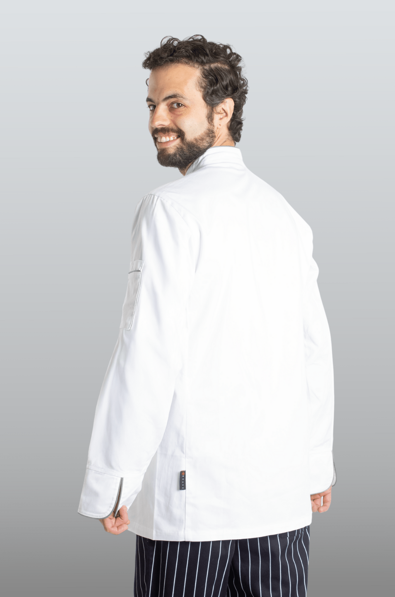 FILIPINA DE CHEF HOMBRE BEIRUT MANGA 3/4 #Color_Blanco - Gris